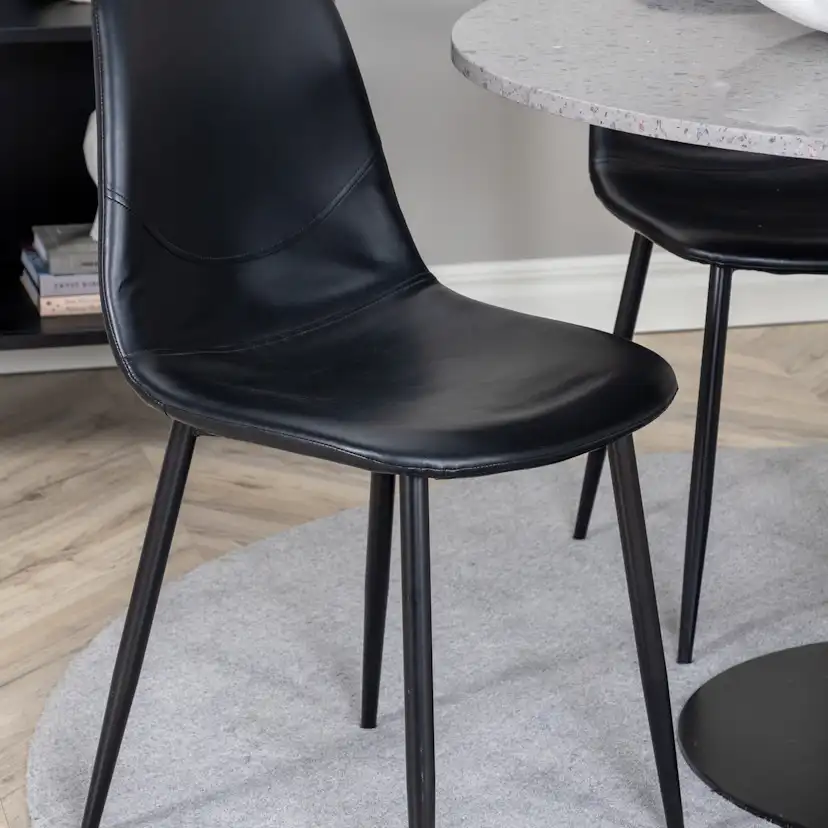 Matgrupp Venture Home Roxanna Grå Bord med 4 Pobbie Stolar Läder