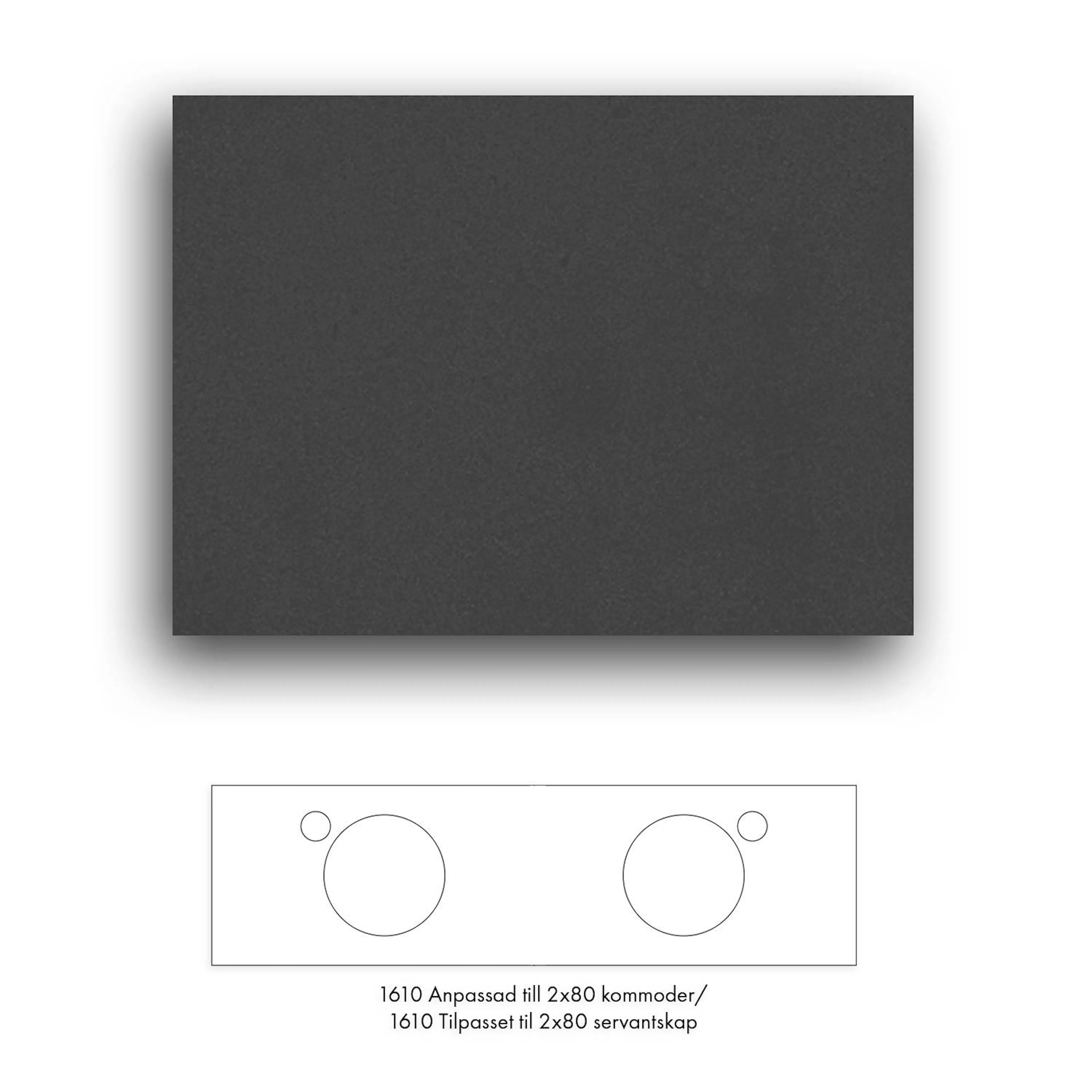 Bänkskiva Macro Design Crown+ Dekton  1610 till Tvättställsskåp Crown