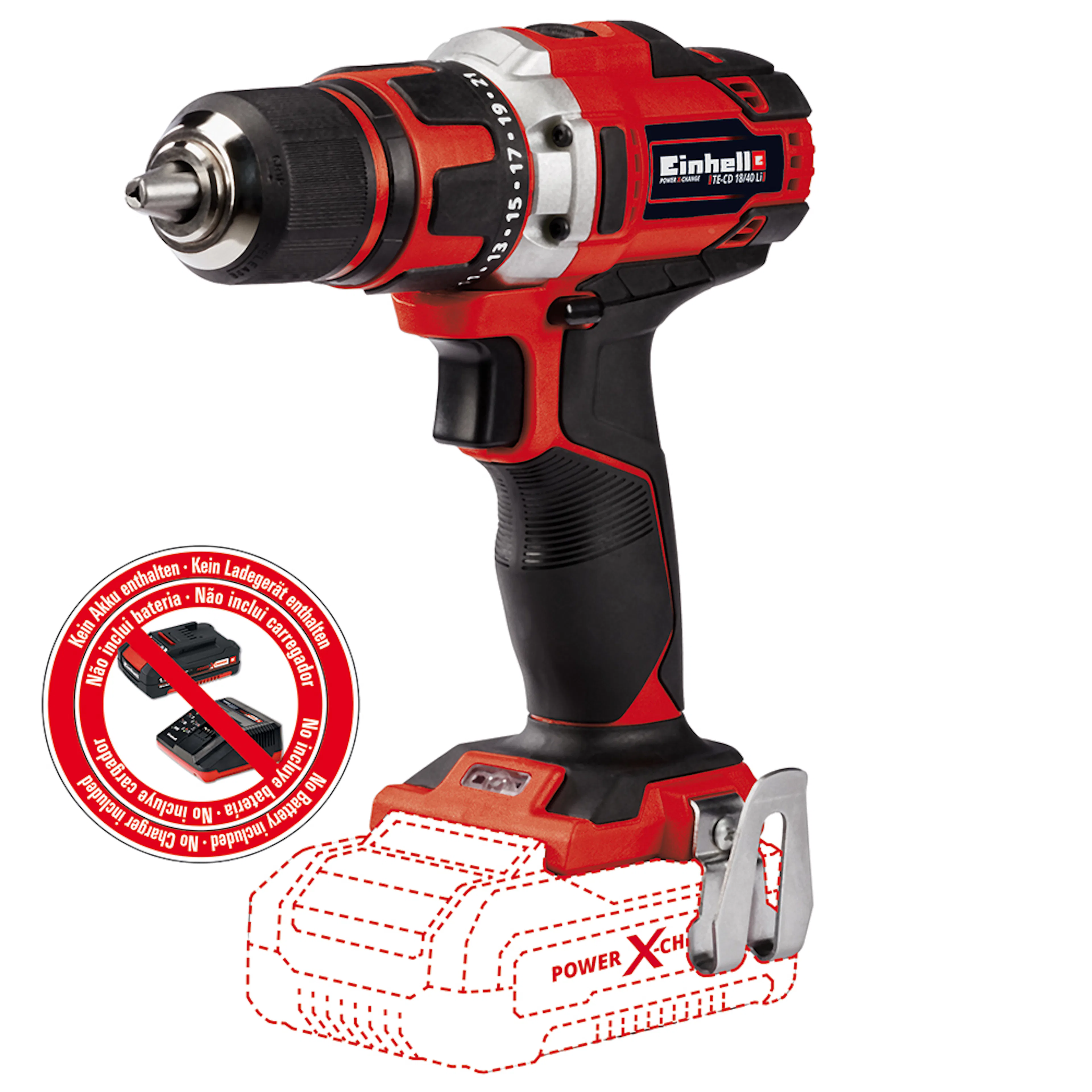 Borrskruvdragare Einhell TE-CD 18/40 Li-Solo