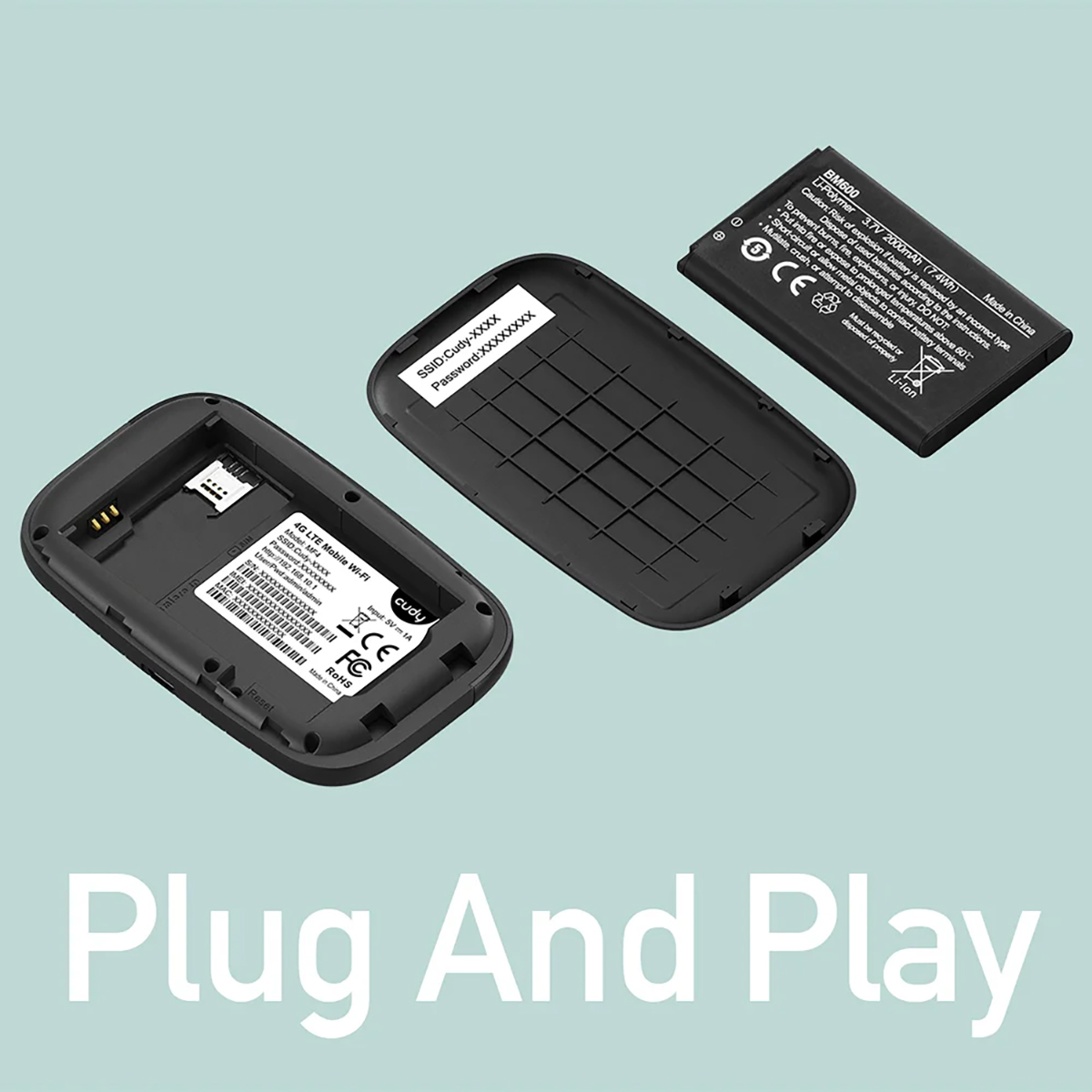 4G Router CUDY MF4 Cat4 N150 Mobil - Svart för Uppkopplad Hemelektronik