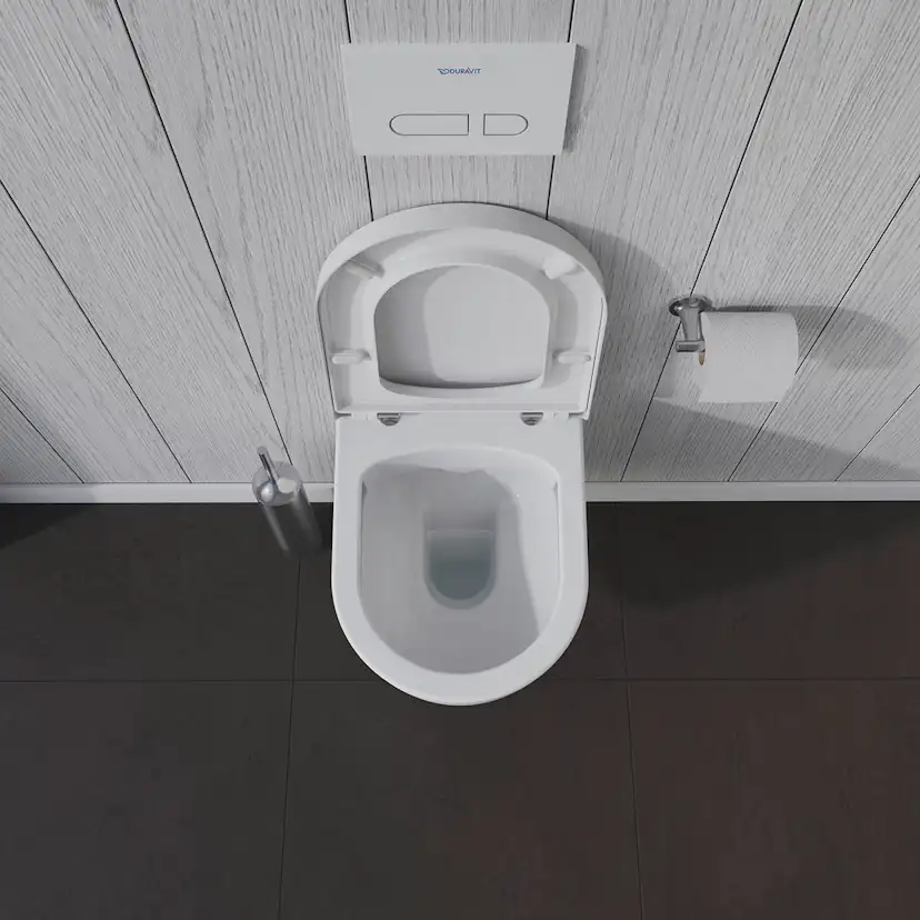 Vägghängd Toalettstol Duravit ME by Starck Rimless 253009 inkl Toalettsits