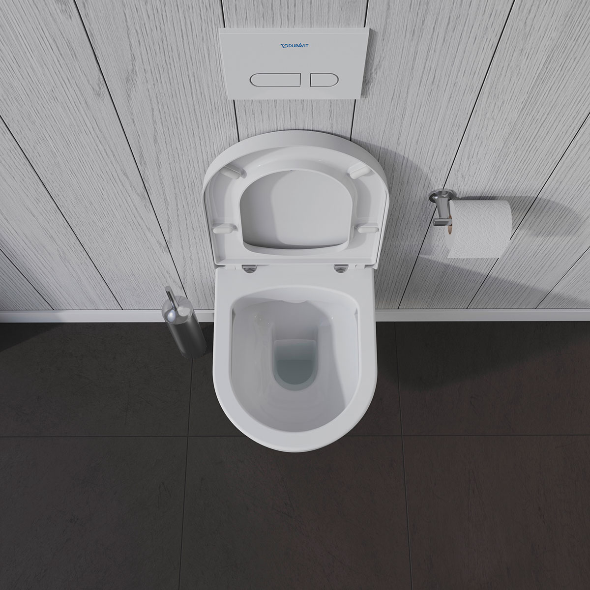 Vägghängd Toalettstol Duravit ME by Starck Rimless 253009 inkl Toalettsits