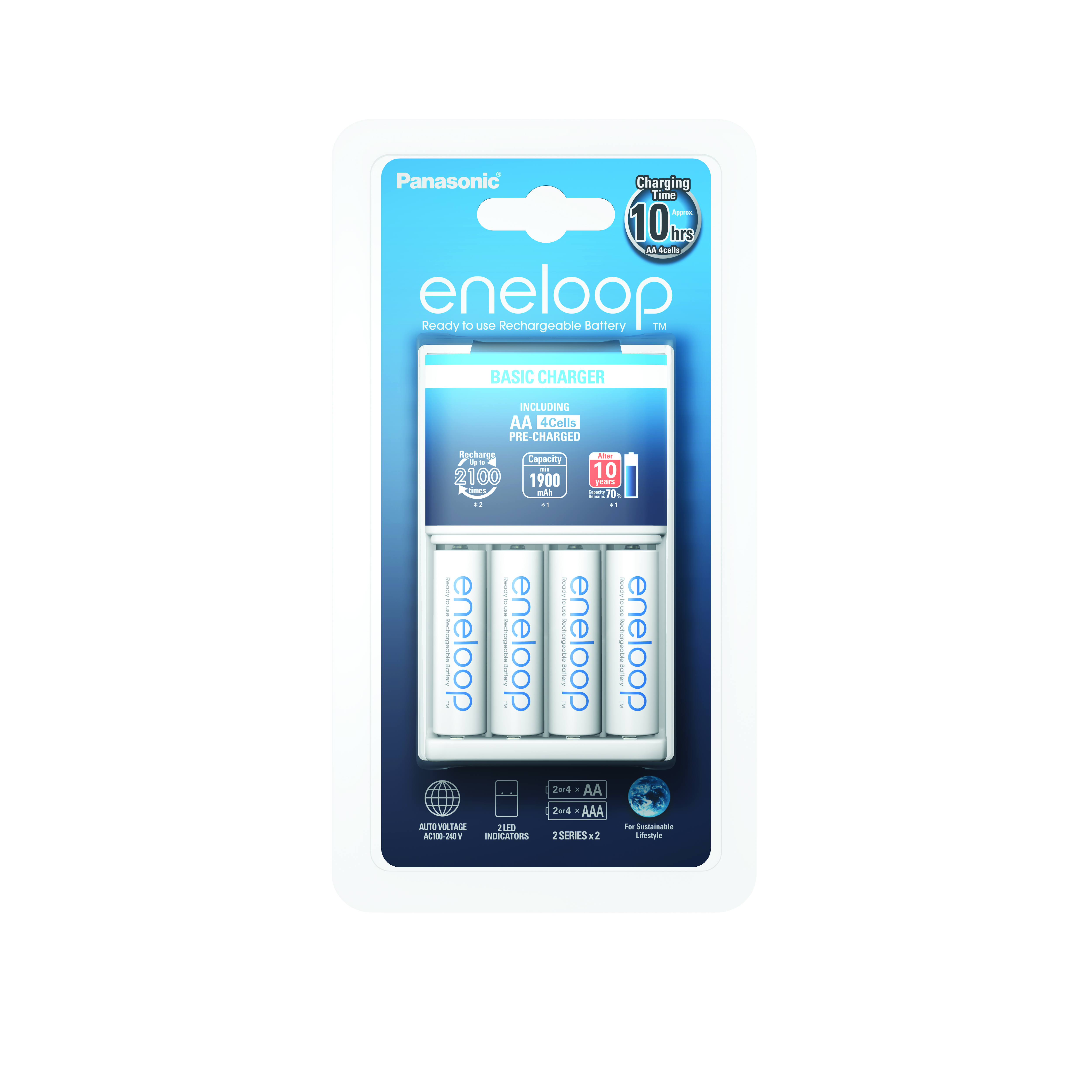Batterikit Panasonic Basic Laddare inkl. 4xAA 1900mAh