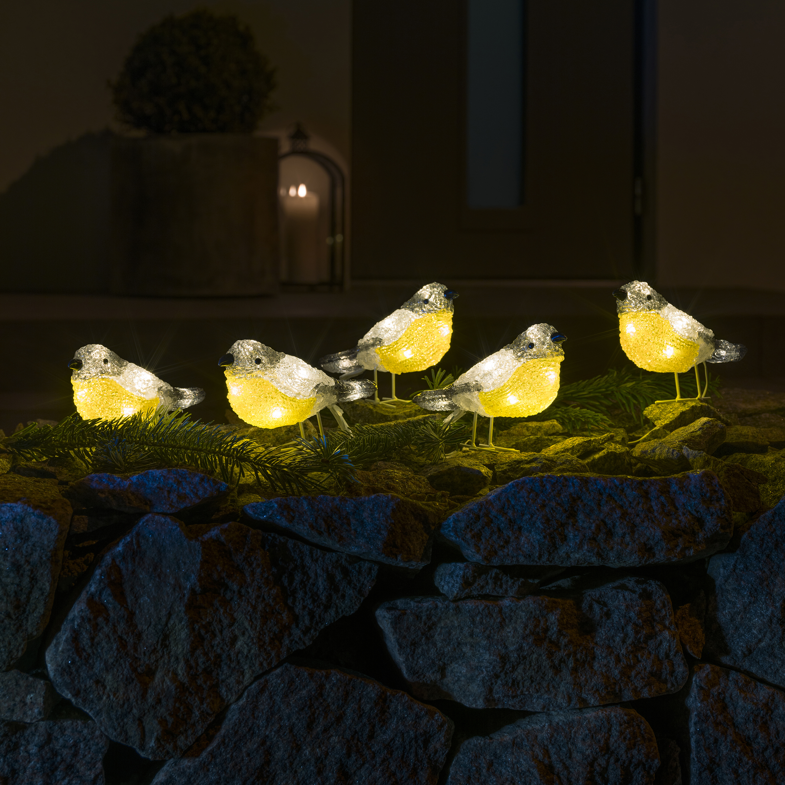 Dekorationsbelysning Gnosjö Konstsmide Fåglar Akryl 40L LED 5 st