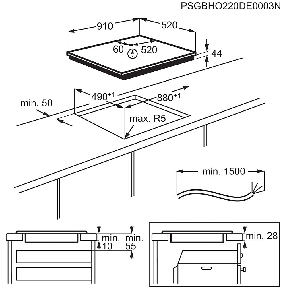 Induktionshäll Electrolux HOB980MF Flexibel Matlagning Svart