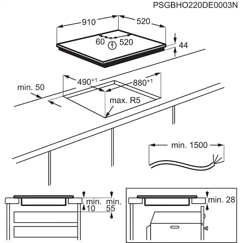 Induktionshäll Electrolux HOB980MF Flexibel Matlagning Svart