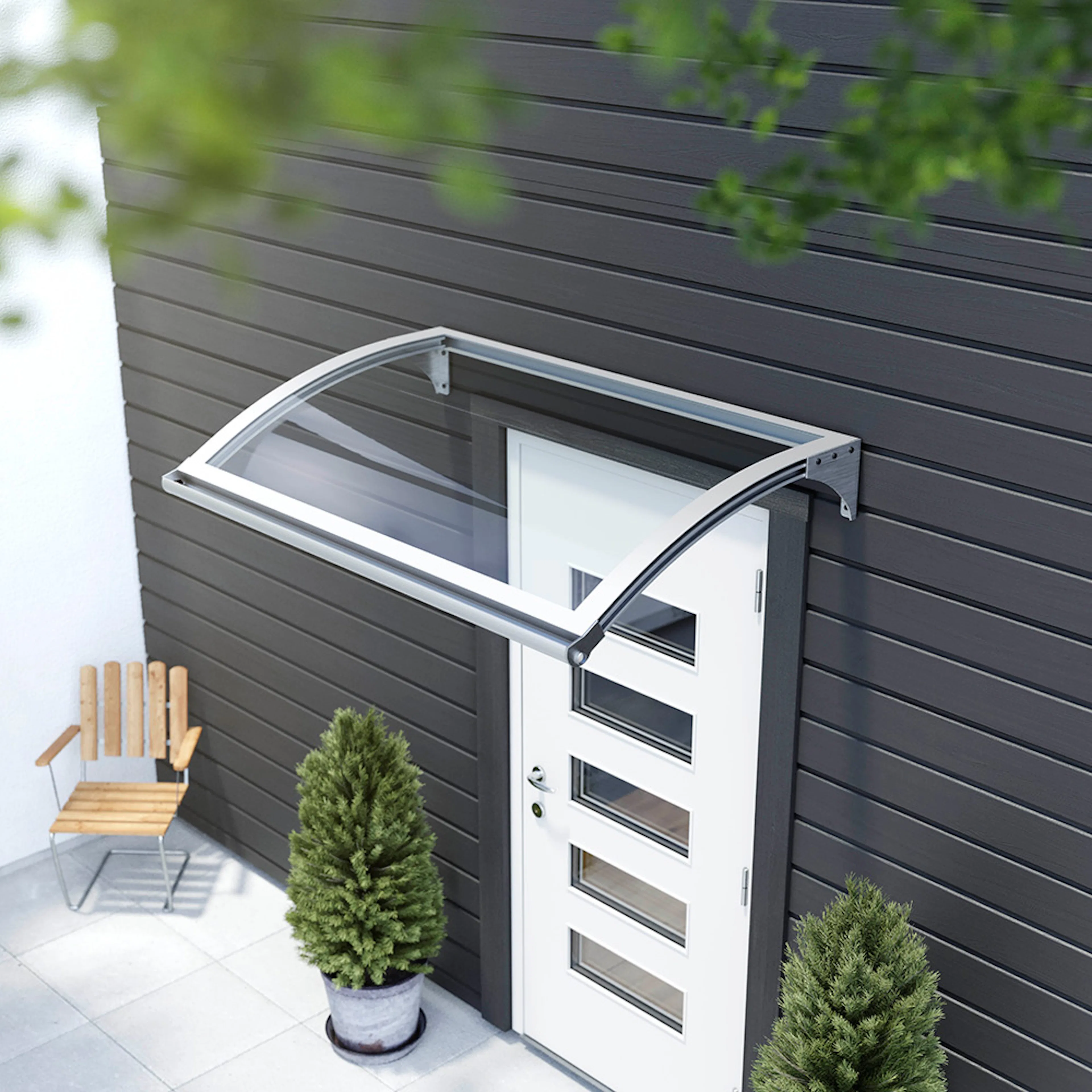 Entrétak LED silver/klarglas 1500x1000mm Silver/Klarglas