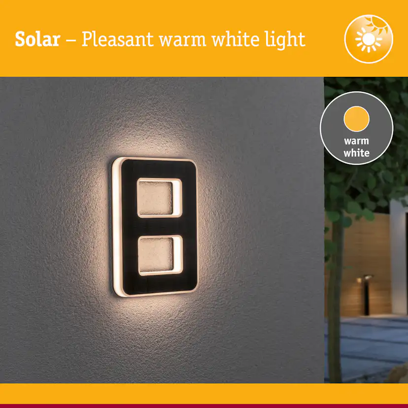 Fasadbelysning Solcell LED Paulmann Husnummer 0-9 med belysning inkl. utbytbart batteri IP44