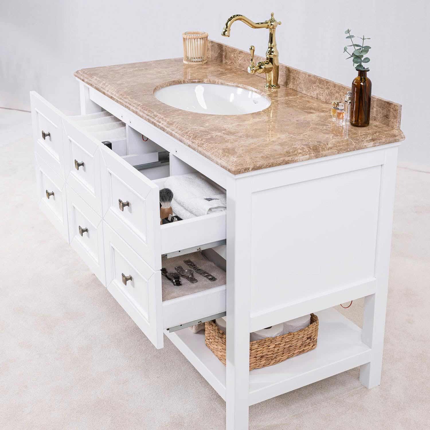Tvättställsskåp Vesani Utah Beige Marmor