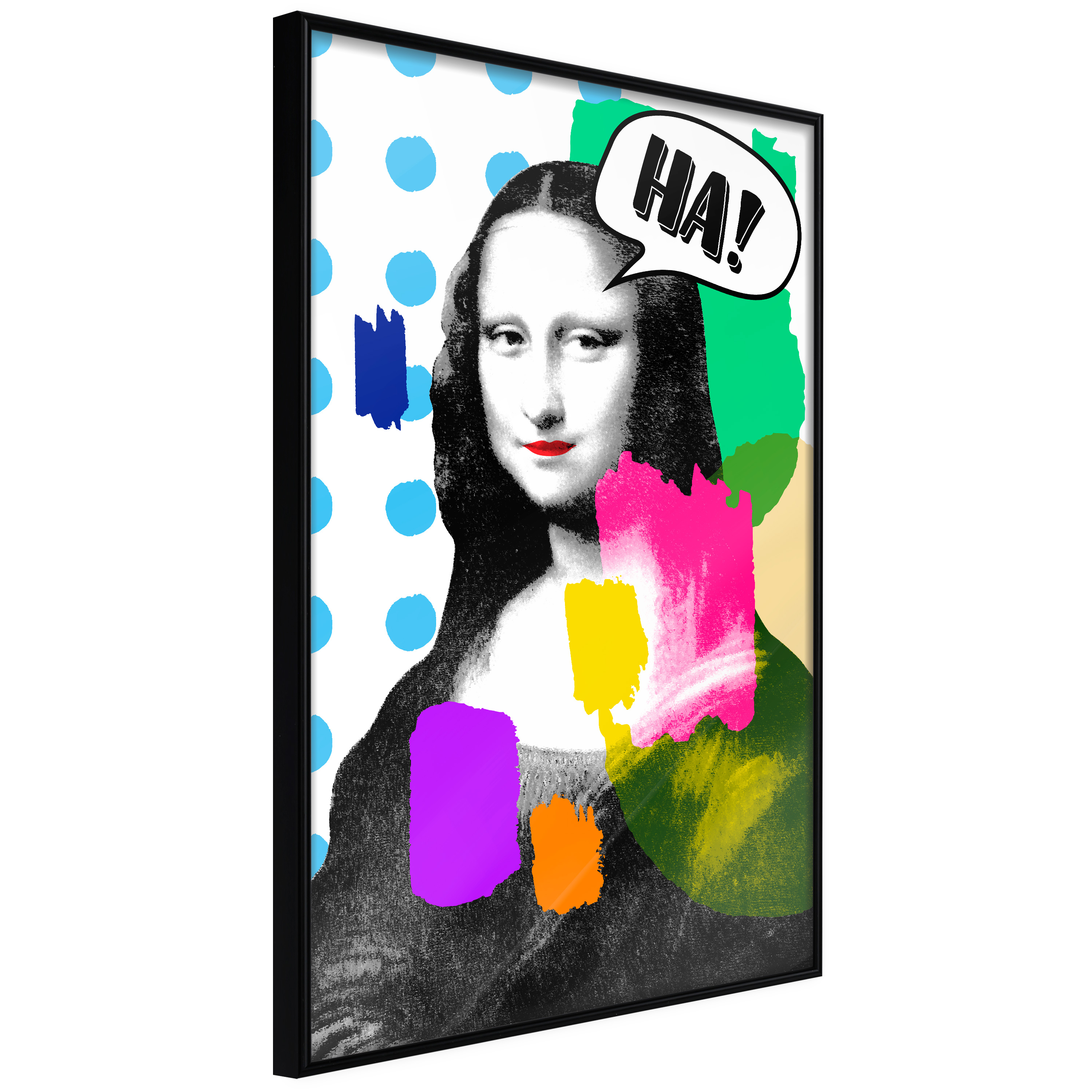 Affisch - Mona Lisa Pop-art [Poster] 30x45 Svart ram, 30x45 cm
