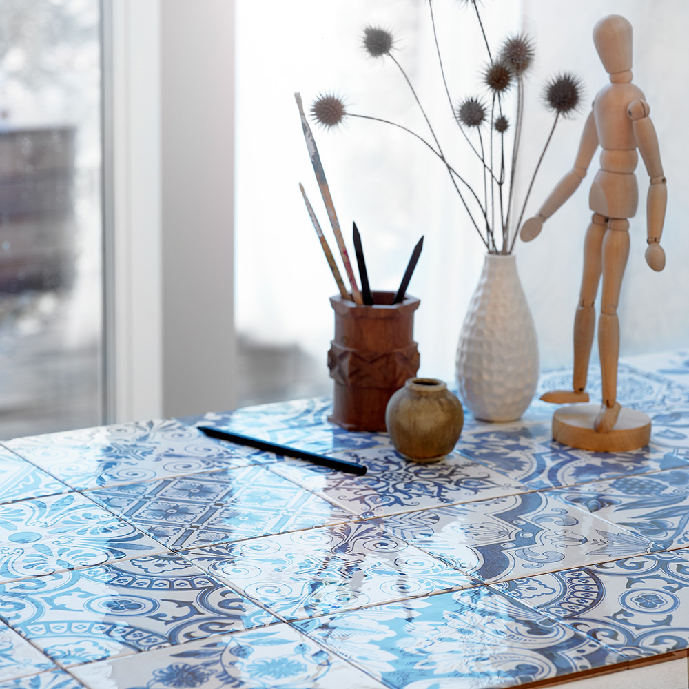 Kakeldekor Konradssons Oporto Blå Decormix 15x15 cm