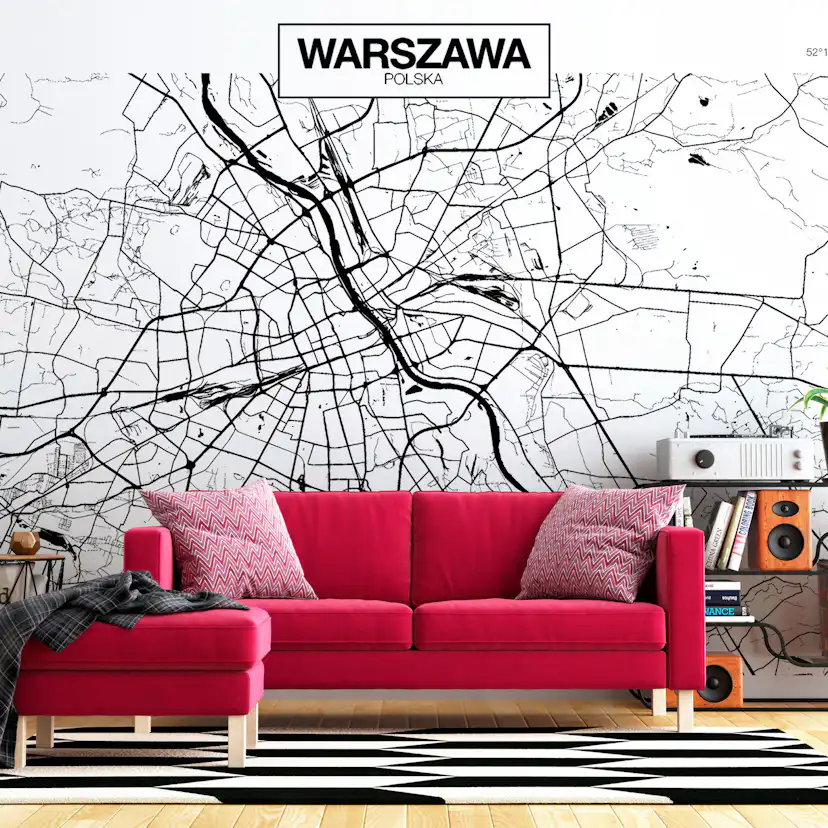 Fototapet Arkiio Warsaw Map