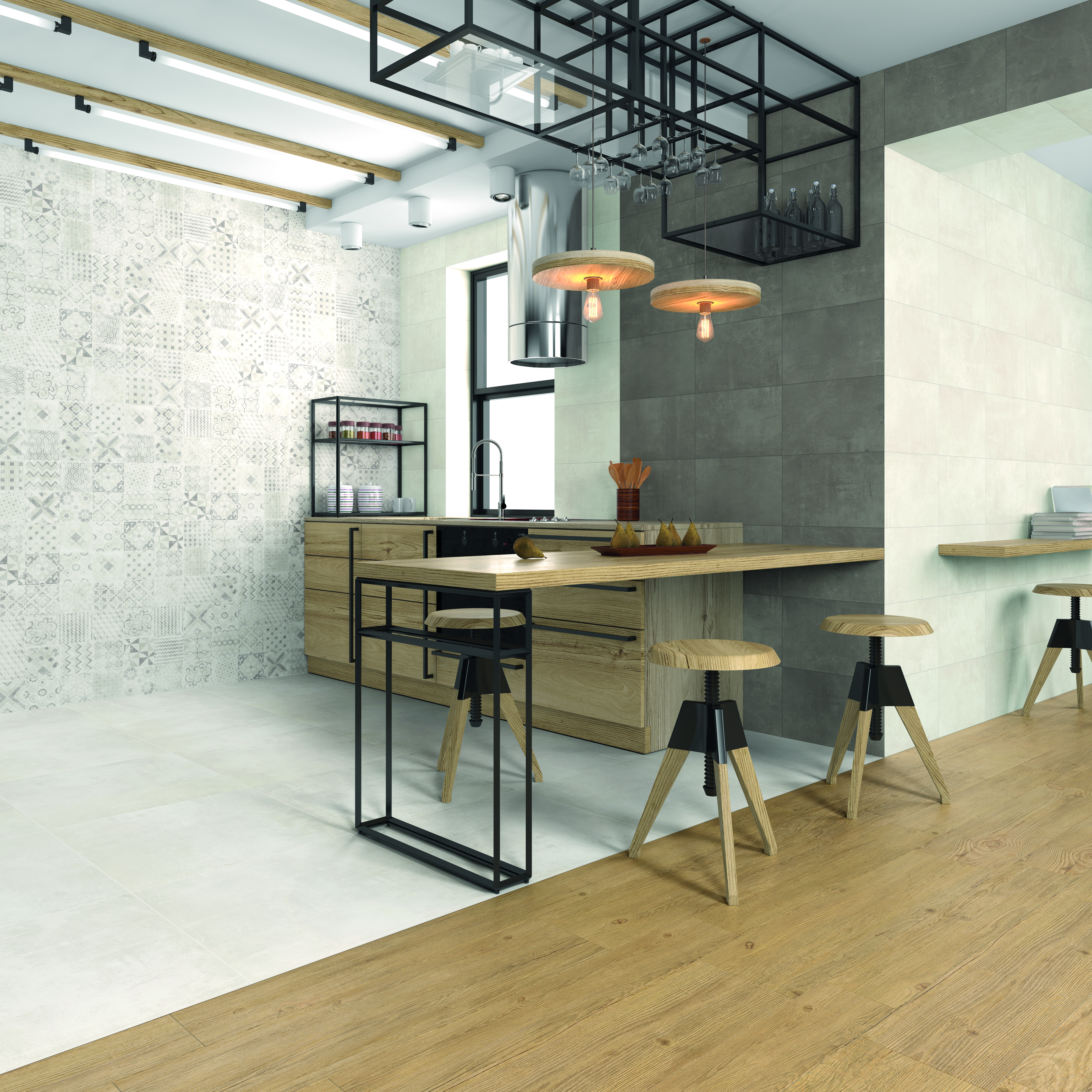 Kakeldekor Konradssons Alpe mix Grå Matt 26x42 cm