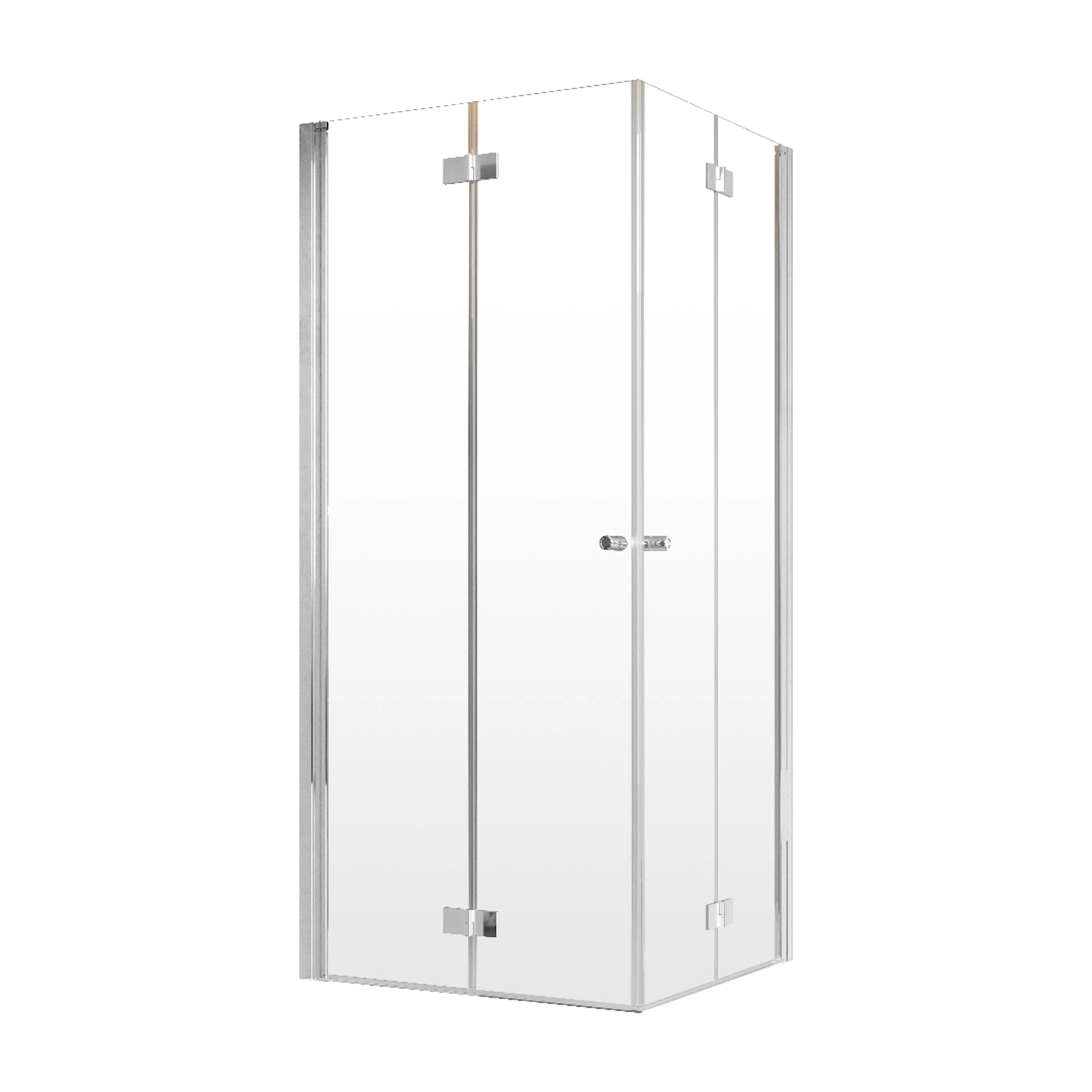 Noma 110 fyrkantig flex, STD 900 mm, 2 raka flexdörrar, 6 mm 880x880 mm, Krom