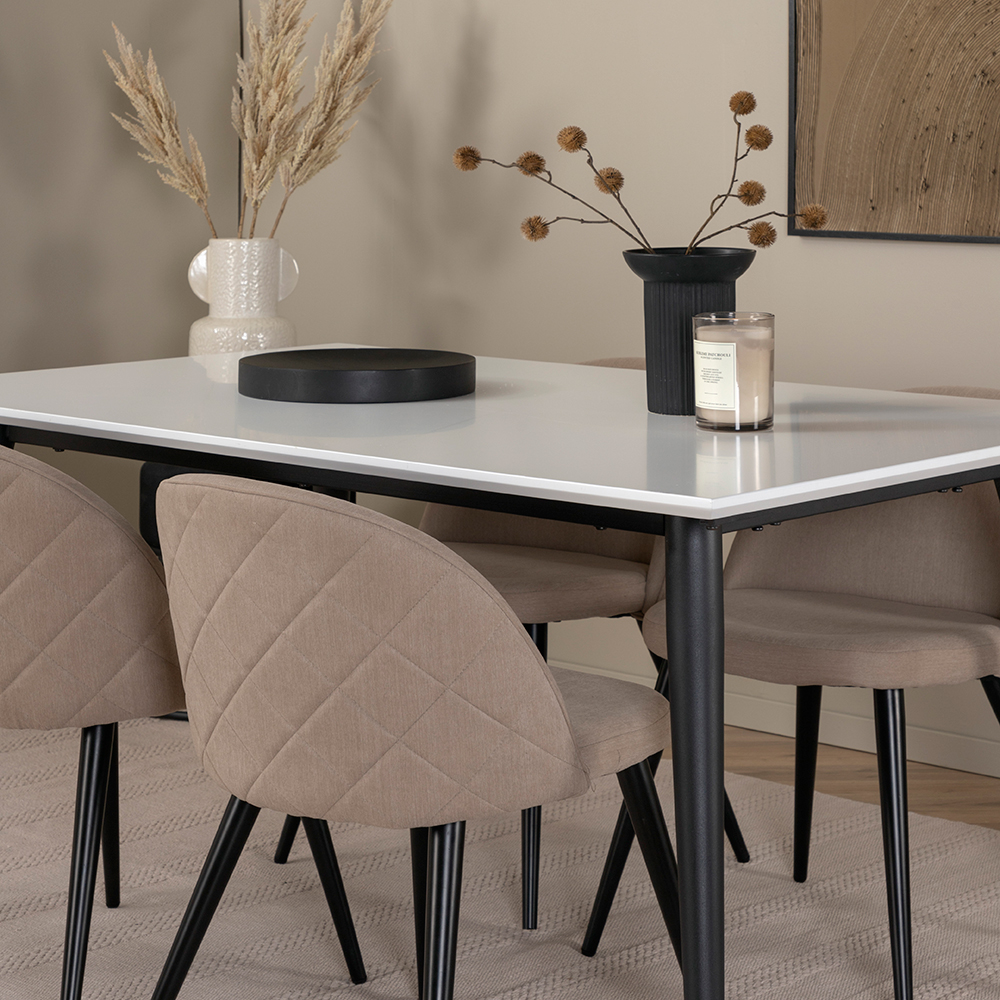 Matgrupp Venture Home Jolie med 4 Valentina Stitcthes Stolar Polyesterlinen