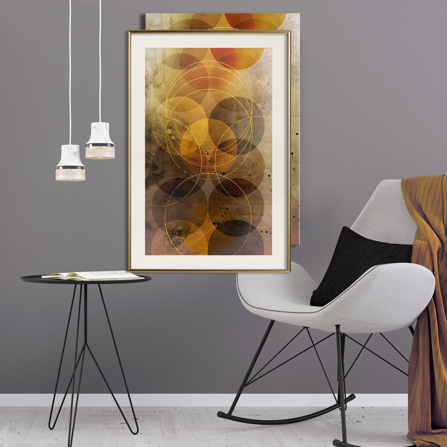Affisch - Sun Journey [Poster] 40x60 Guld ram med passepartout, 40x60 cm