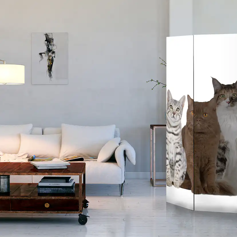 Rumsavdelare Skärmvägg Arkiio Sweet Cats 135x172 cm