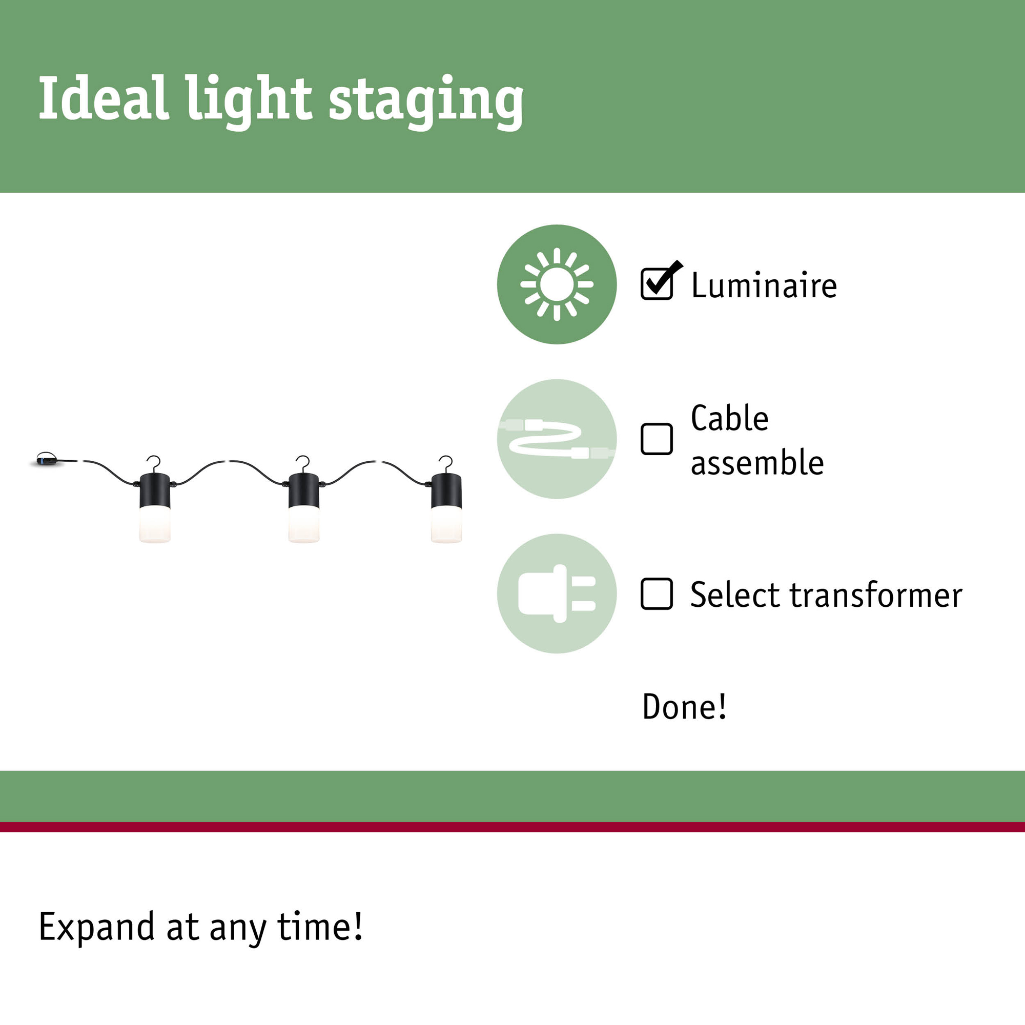 Ljusslinga LED Paulmann Tubs Fairy Lights Plug & Shine IP44 24V