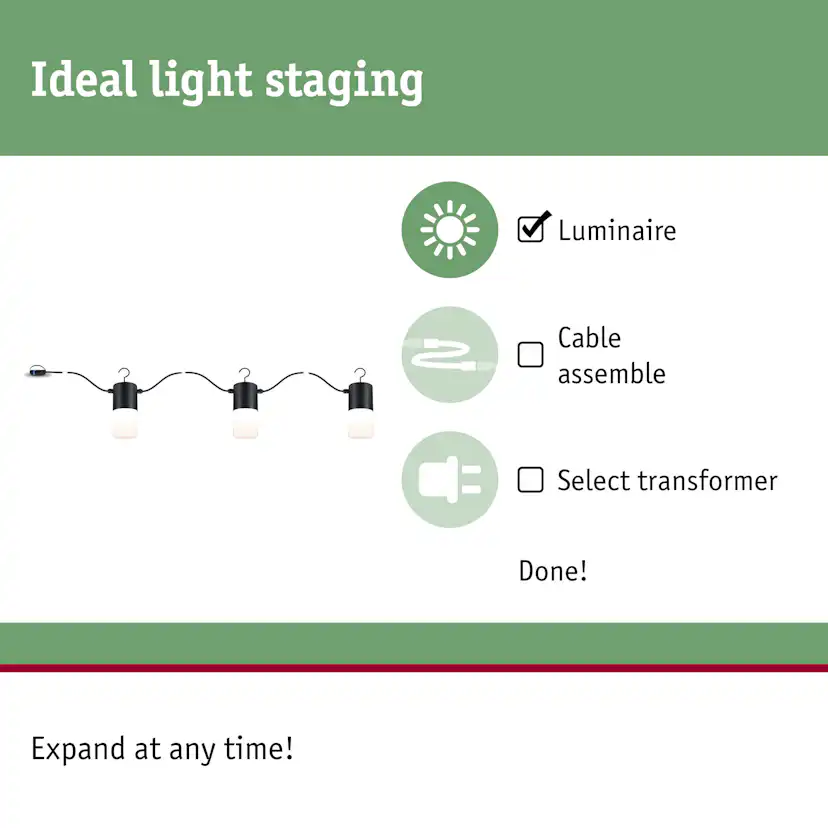 Ljusslinga LED Paulmann Tubs Fairy Lights Plug & Shine IP44 24V