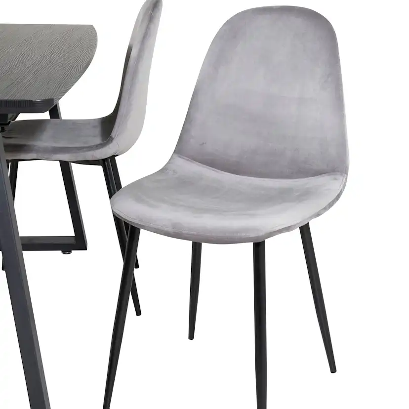 Inca Extentiontable - Black top /Polar Chair_4 Svart/Grå