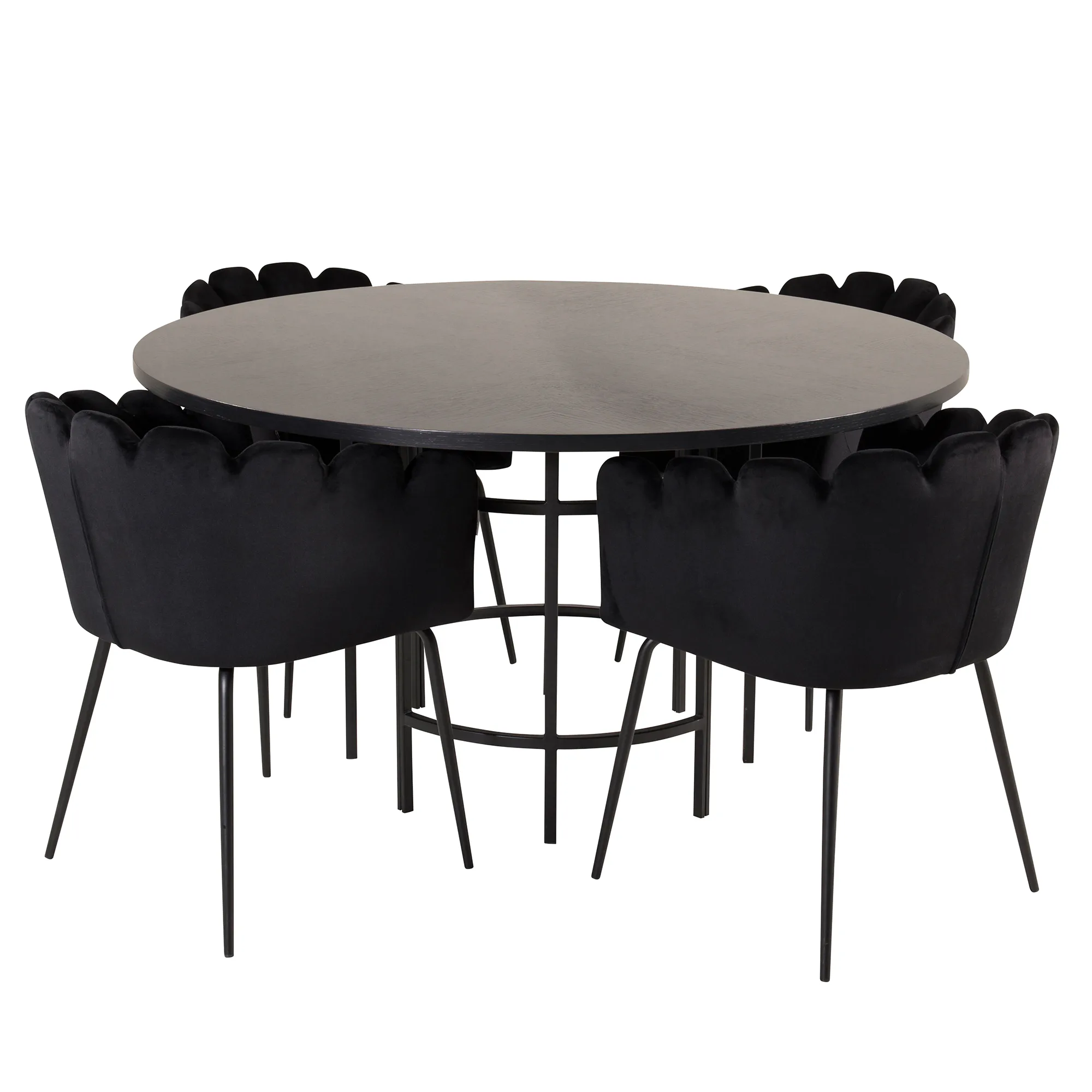 Matgrupp furniture/fashion Copenhagen med 4 Svarta Limhamn Stolar