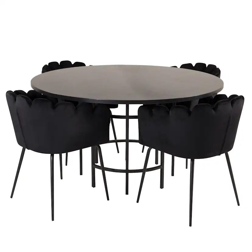 Matgrupp furniture/fashion Copenhagen med 4 Svarta Limhamn Stolar