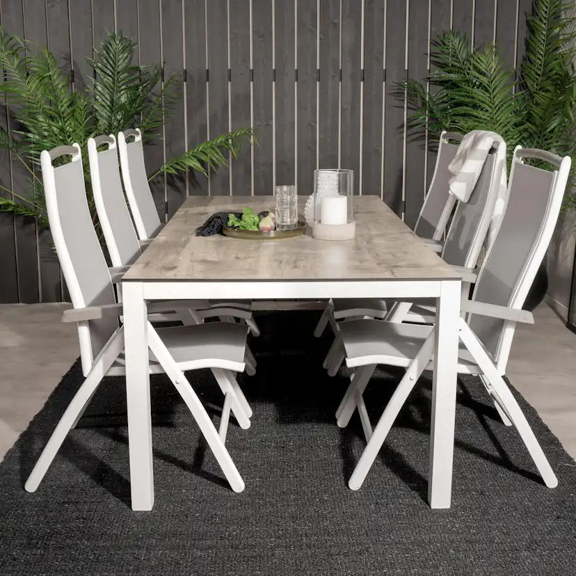 Matgrupp Utomhus Venture Home Lea 205 med 6 Aleyna Trädgårdsstolar