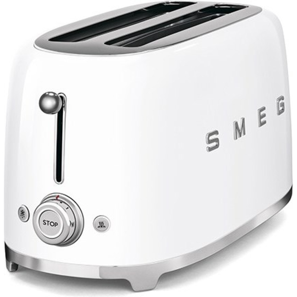 Brödrost Smeg TSF02WHEU Vit 50-tals Retro Design med Extra Breda Fack