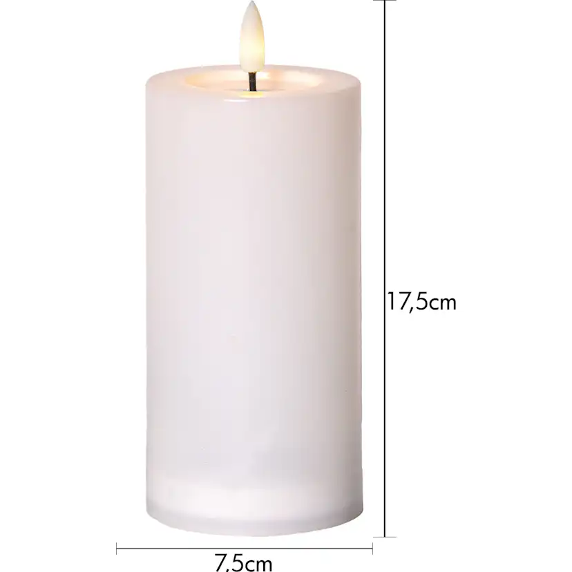 Solcellsljus Flamme Saul Vit 7,5x17,5 cm ww Höjd: 175 Mm