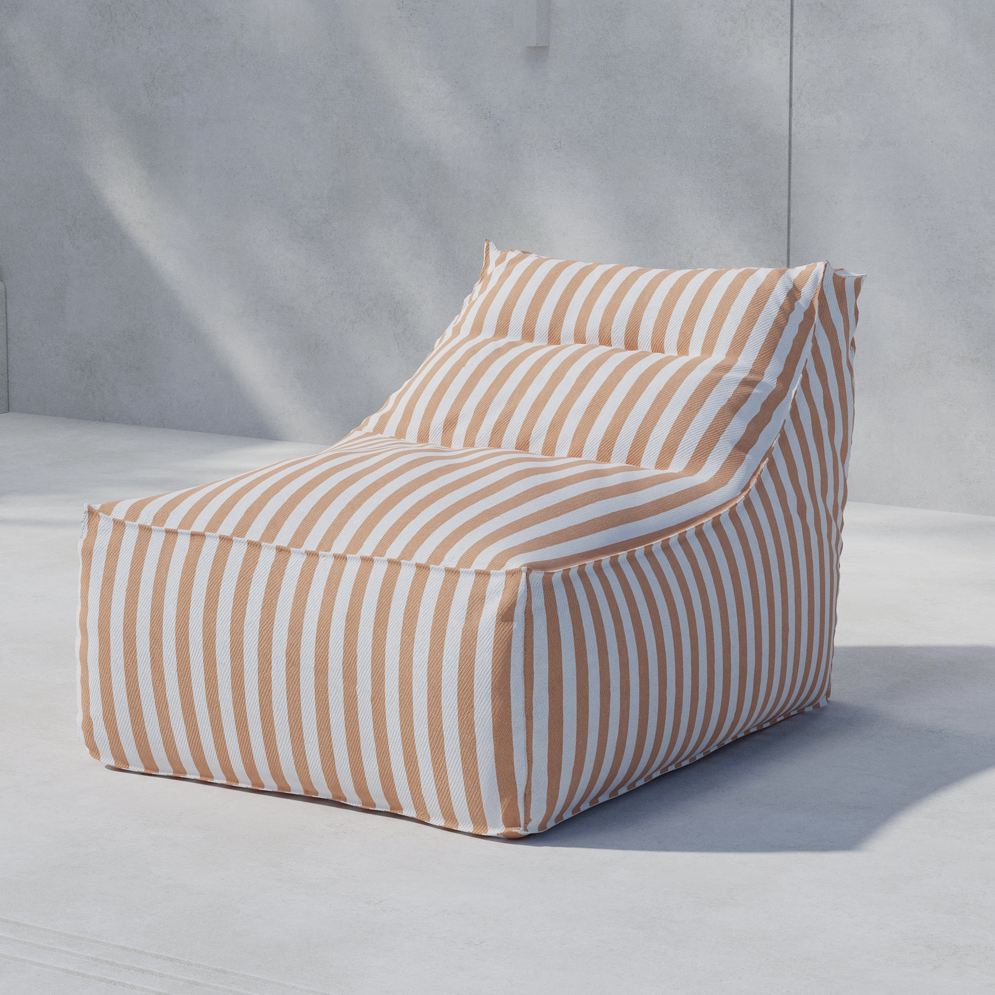 Redang Relaxbag Fabric - White/ Peach Striped / 118*94*83 Peach