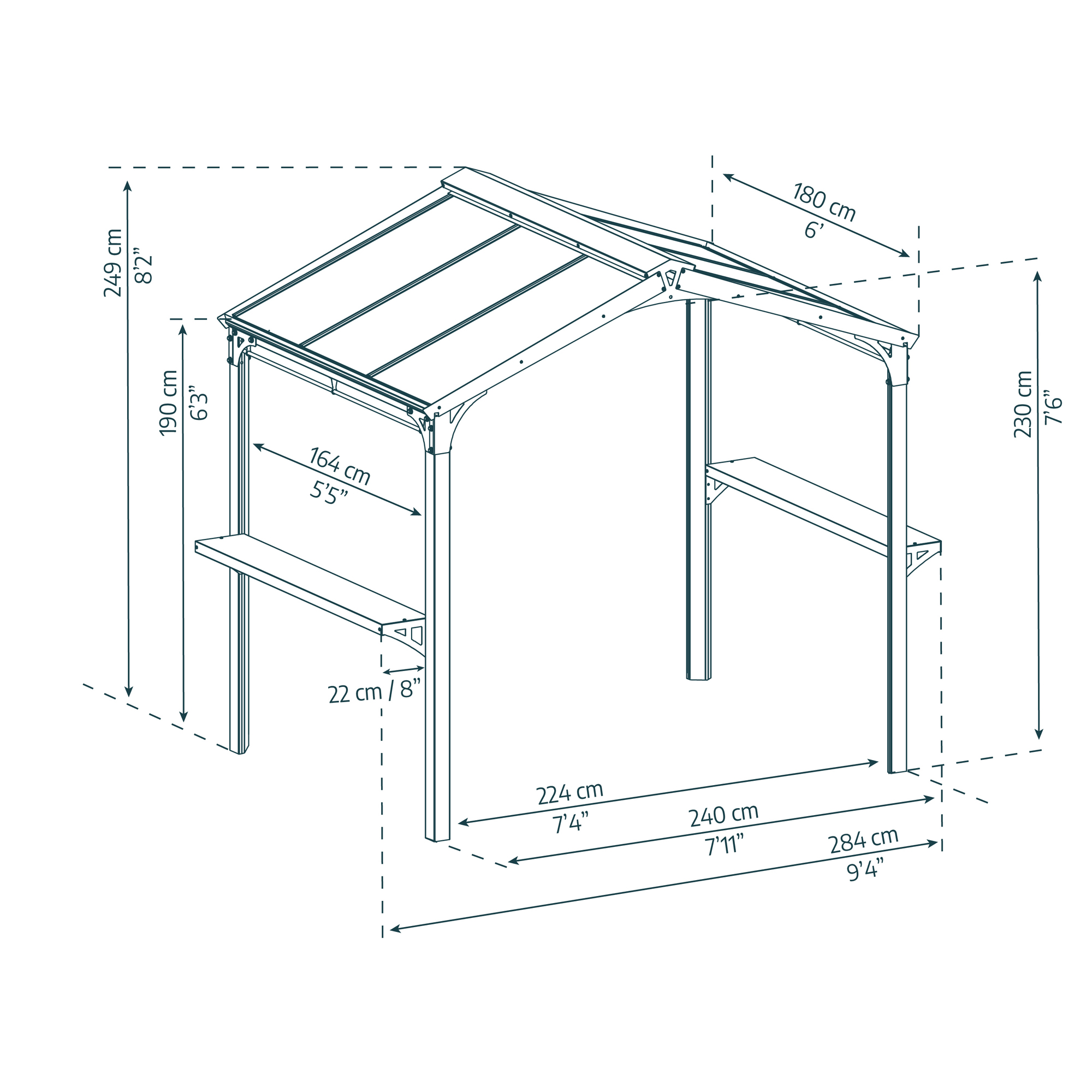 Paviljong Canopia by Palram Austin BBQ Aluminium 1,8 X 2,4 m