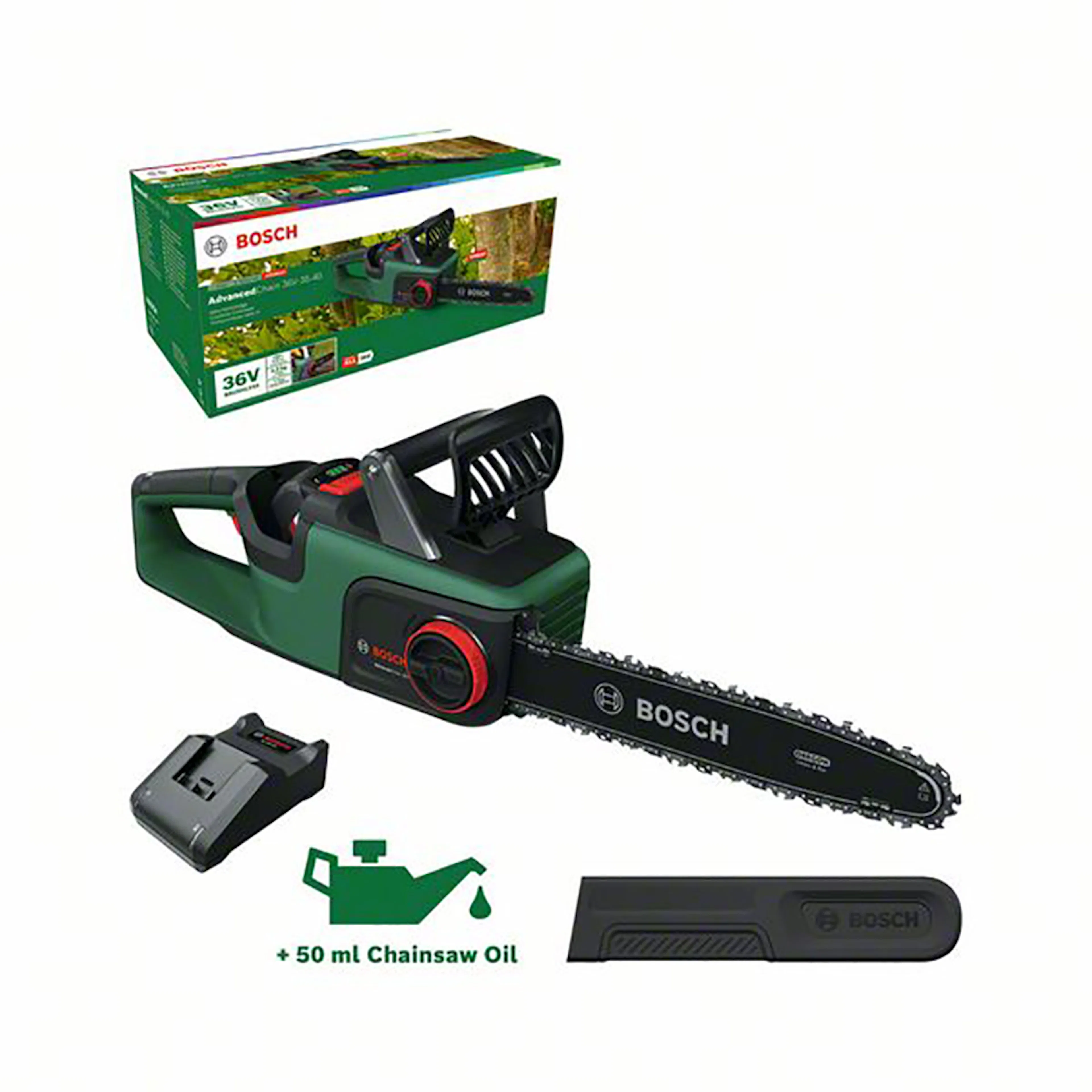 Motorsåg Bosch Power Tools 36V-35-40 med Batteri och Laddare