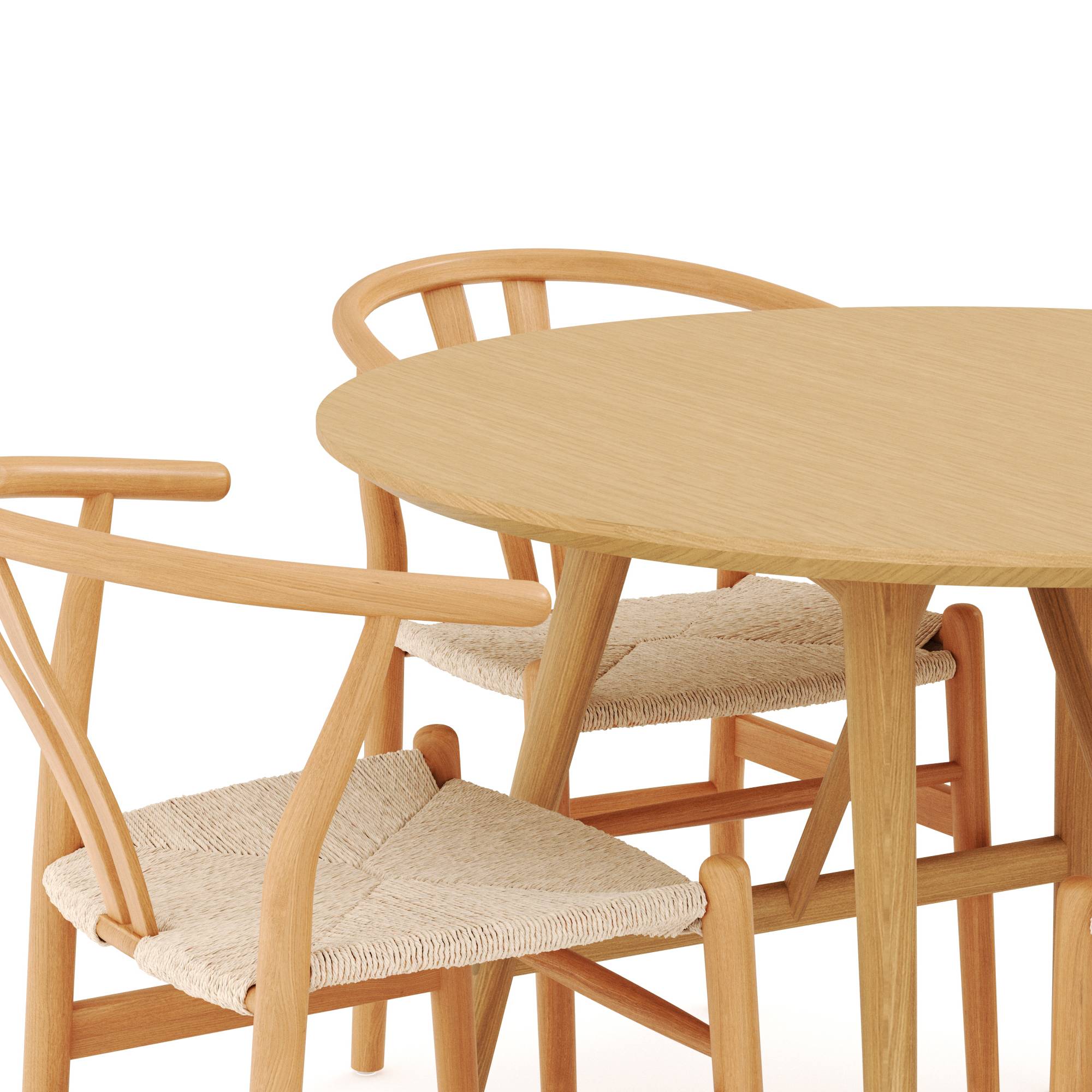 Matgrupp Bark Jerup Runt Matbord 120 cm med 4 Dastoori Matstol