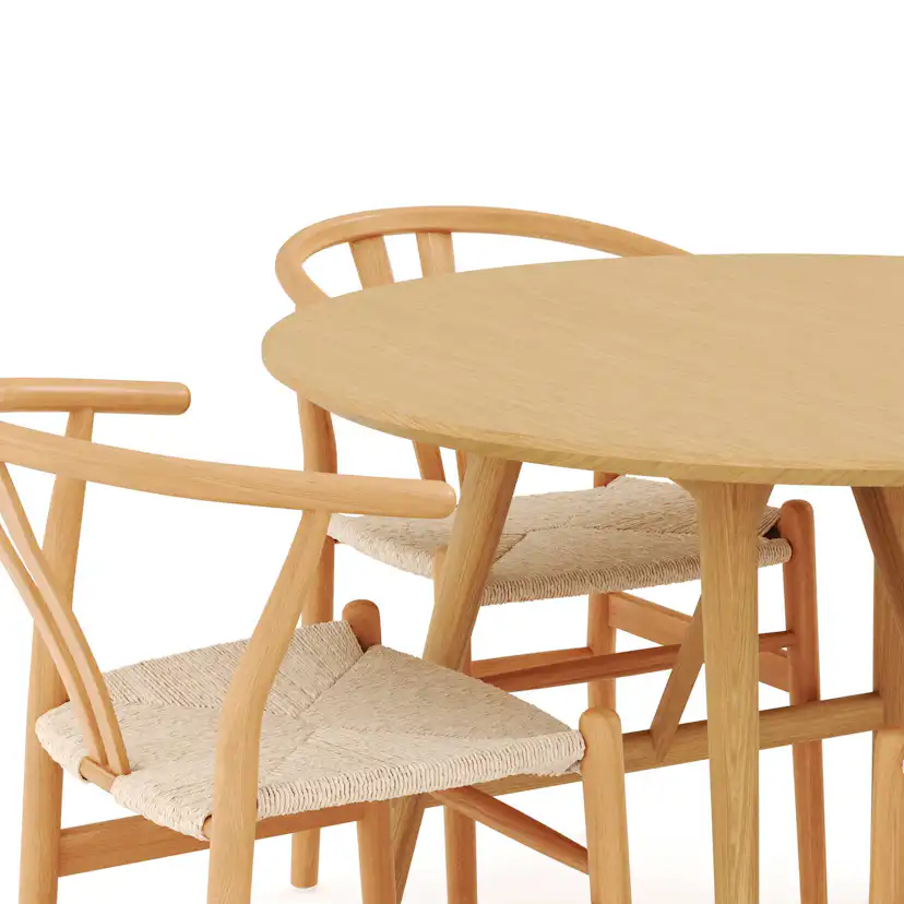 Matgrupp Bark Jerup Runt Matbord 120 cm med 4 Dastoori Matstol