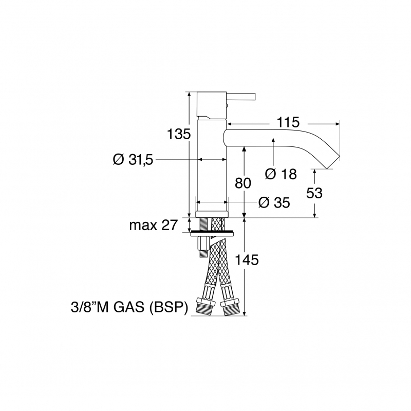 Blandare Barka Serie Mi Böjd Pip
