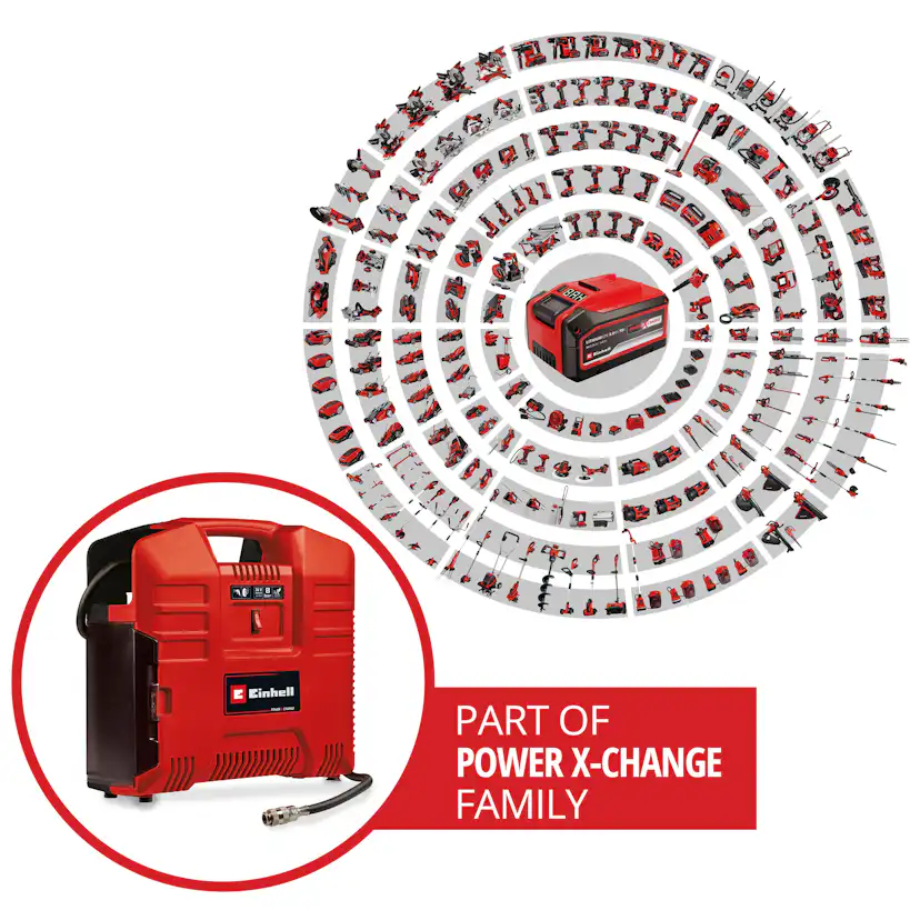 Portabel Kompressor Einhell TE-AC 36/8 Li OF Set-Solo Sladdlös utan Batteri