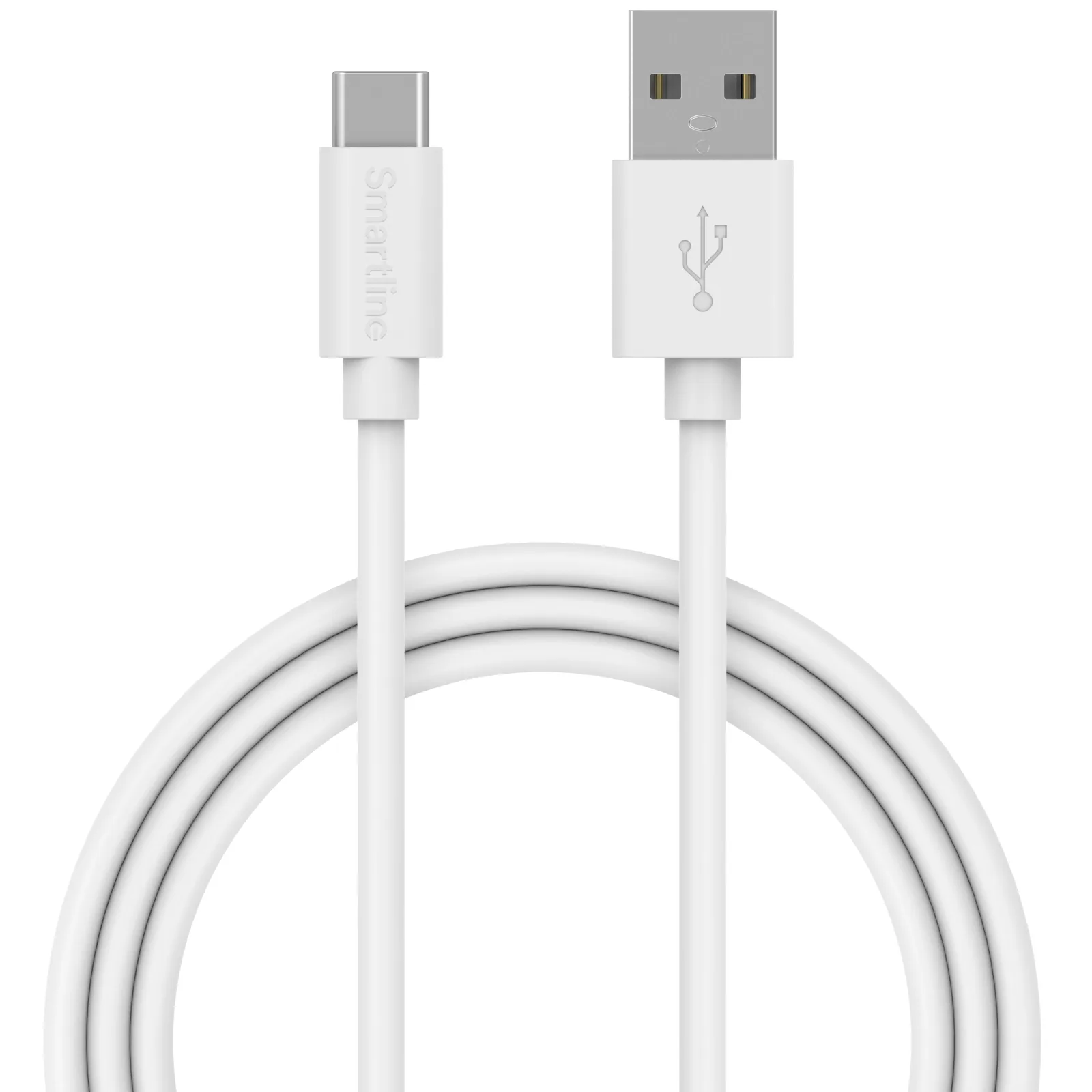 USB-C/USB-A 2.0 cable 2m Vit, Kabellängd: 2 m