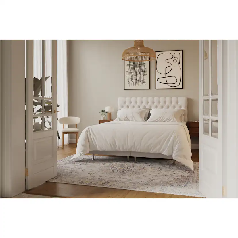 Hilton Lyx Komplett Sängpaket 180x200 cm Kontinentalsäng med Ljusbeige