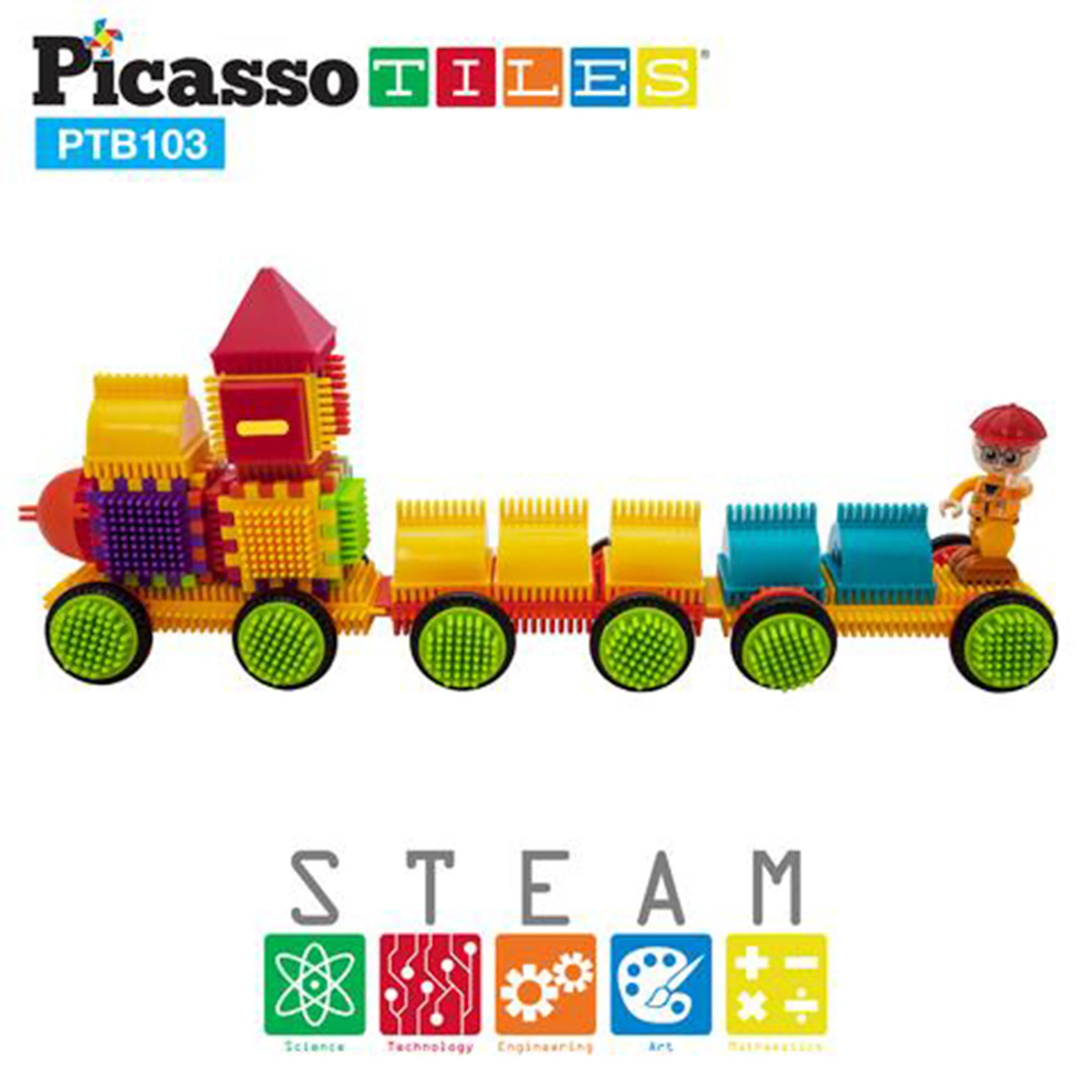 Byggbitar Picasso Tiles Bristle Blocks 103 Bitar Tåg