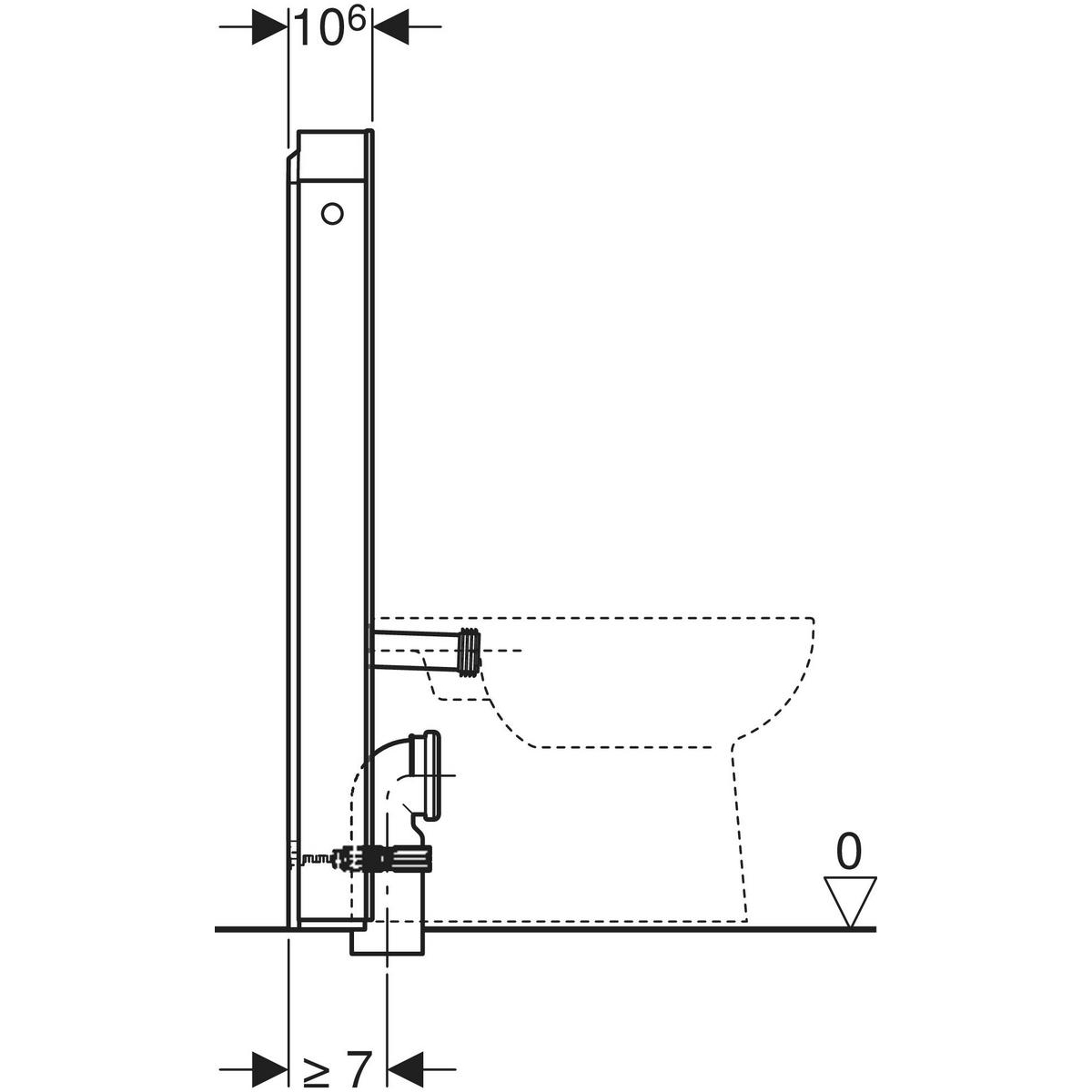 WC-Fixtur Geberit Monolith för  Back-to-wall Toalettstol 101 cmxVit/Glas