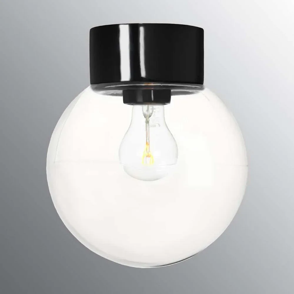 Vägg-/Taklampa Ifö Electric Classic Glob klarglas IP54 Rak E27