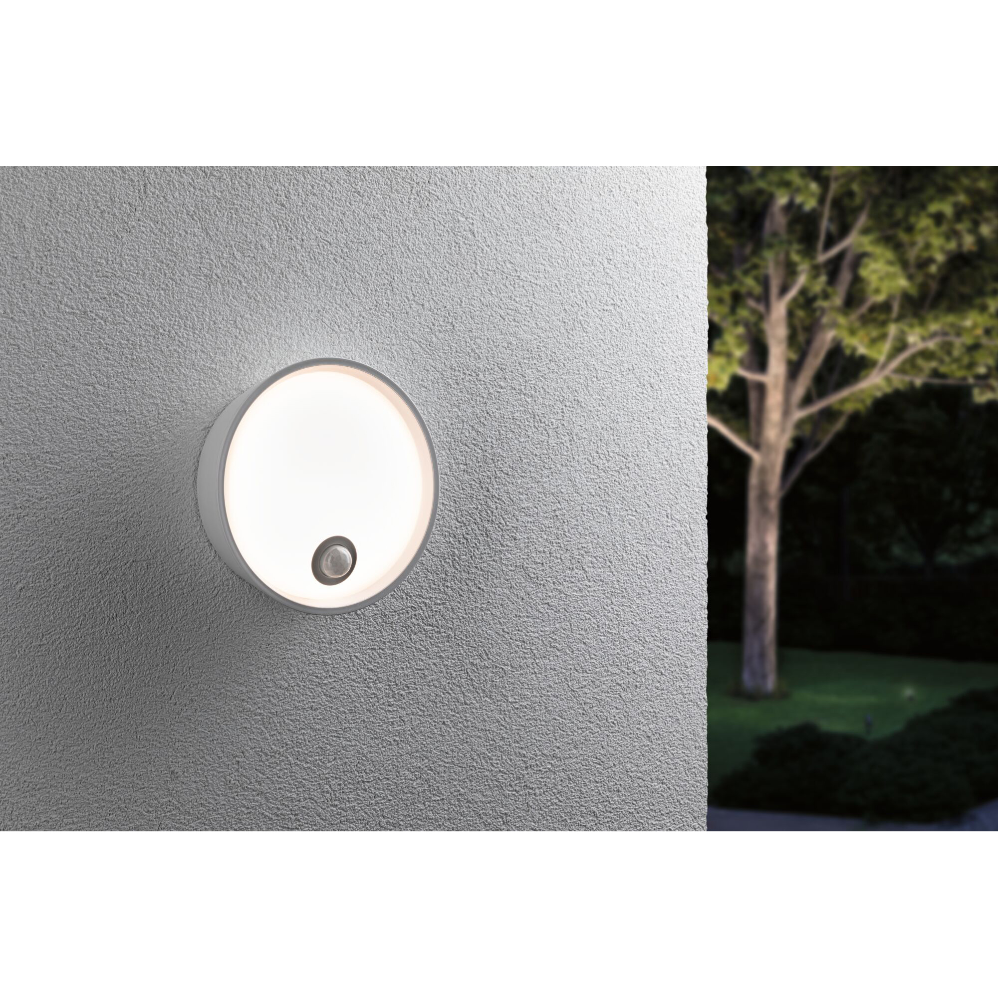 Fasadbelysning LED Paulmann Platomo Seawater Resistant IP44 230V Design: med Skymningsstyrd Rörelsedetektor, Färg: Vit