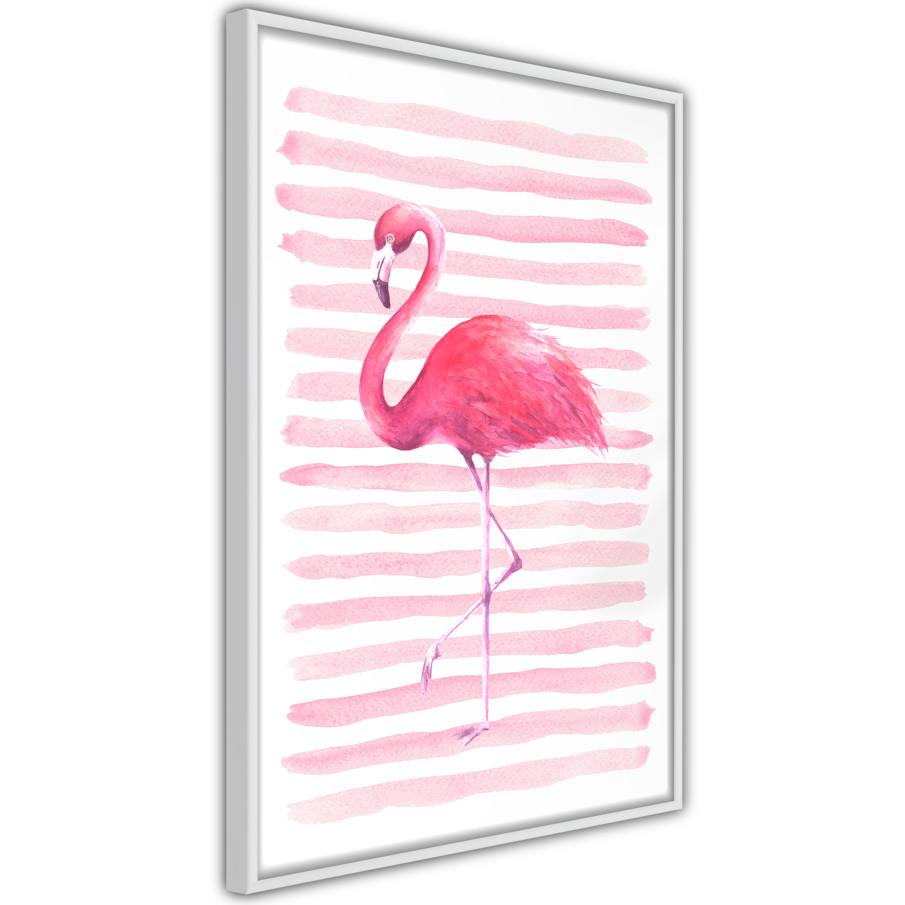 Poster Artgeist Affisch Flamingo and Stripes