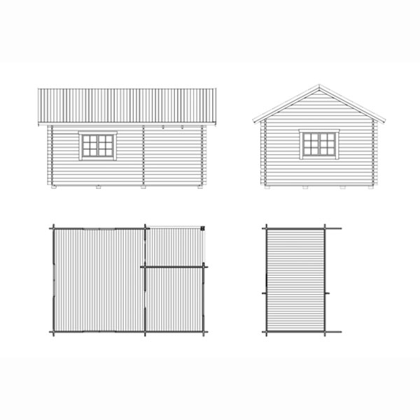 Attefallshus Baseco Månäs stuga med loft 25 m2