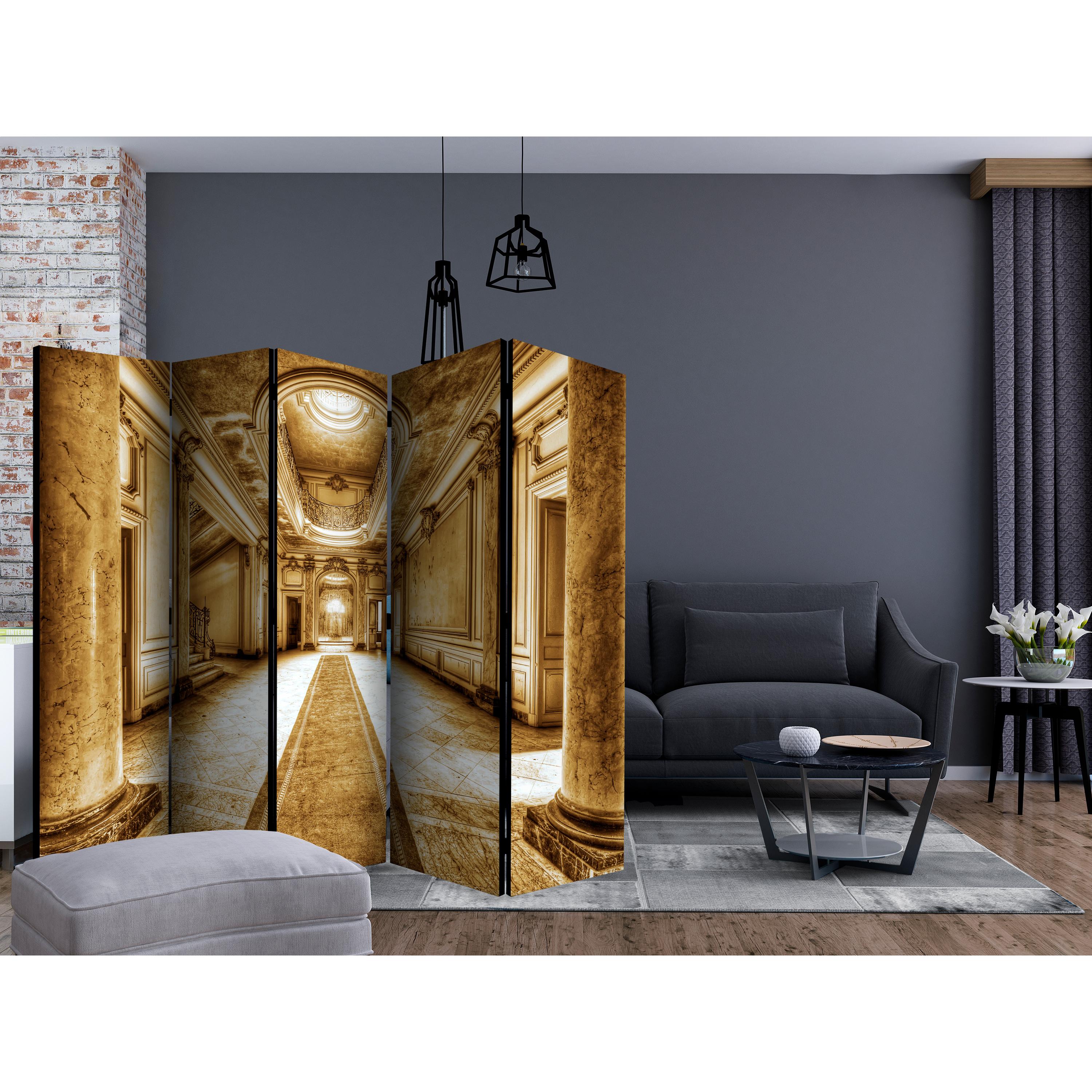 Rumsavdelare Skärmvägg Arkiio Mystery Marble Sepia II 225x172 cm