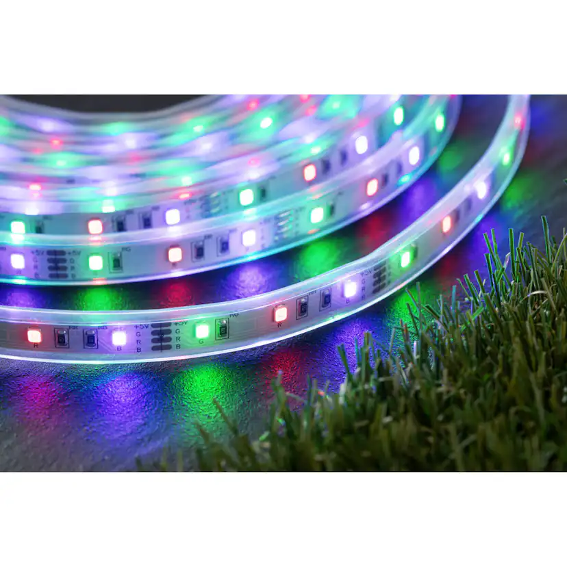 Solcellsljuslinga LED Paulmann MaxLED Ljusstrip inkl. Fjärrkontroll IP44 Ljus: RGB, Längd 5 m