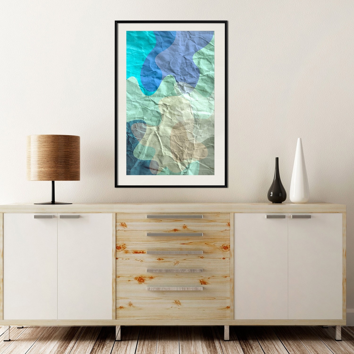 Affisch - Colours of Lake [Poster] 40x60 Svart ram med passepartout, 40x60 cm