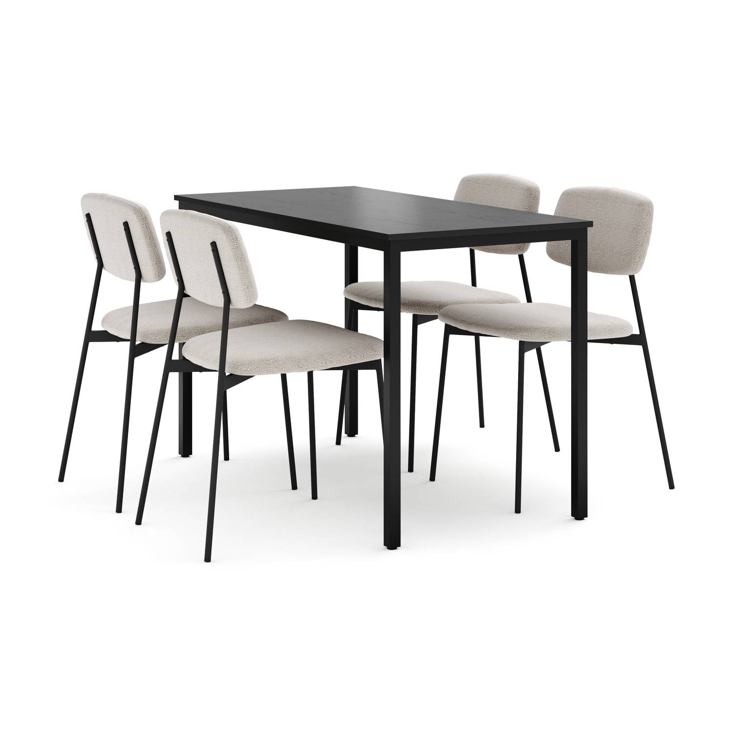 Matgrupp Basic Home Lowe Matbord 120 cm med 4 Lowe Matstol