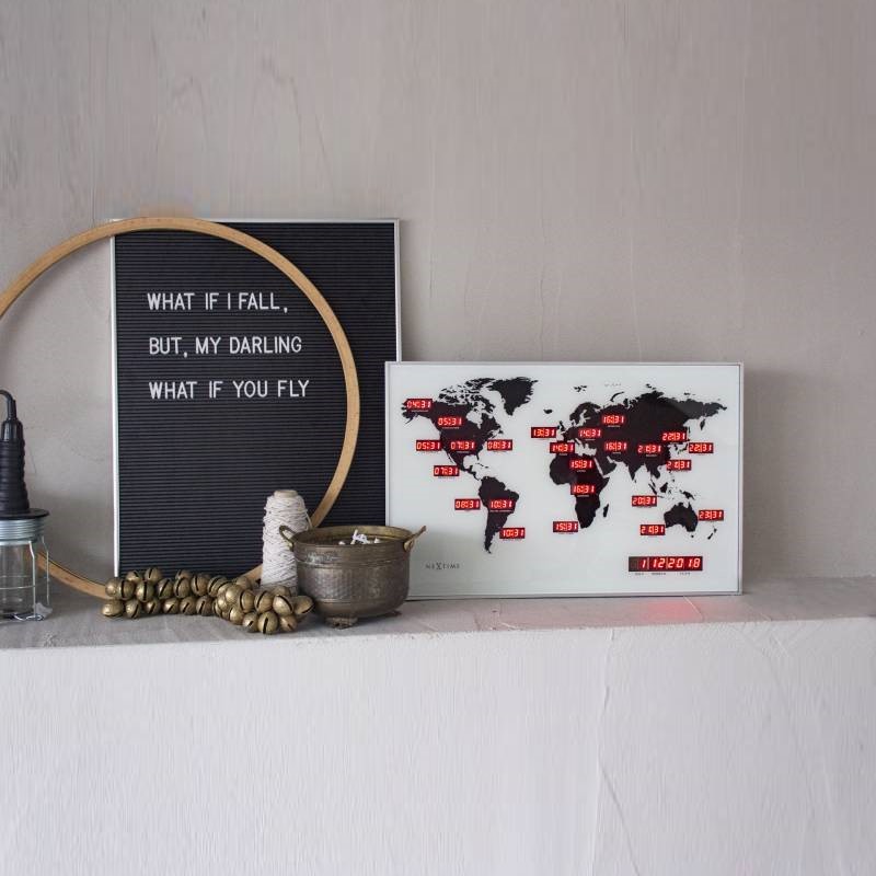 Väggklocka NeXtime World Time Digit