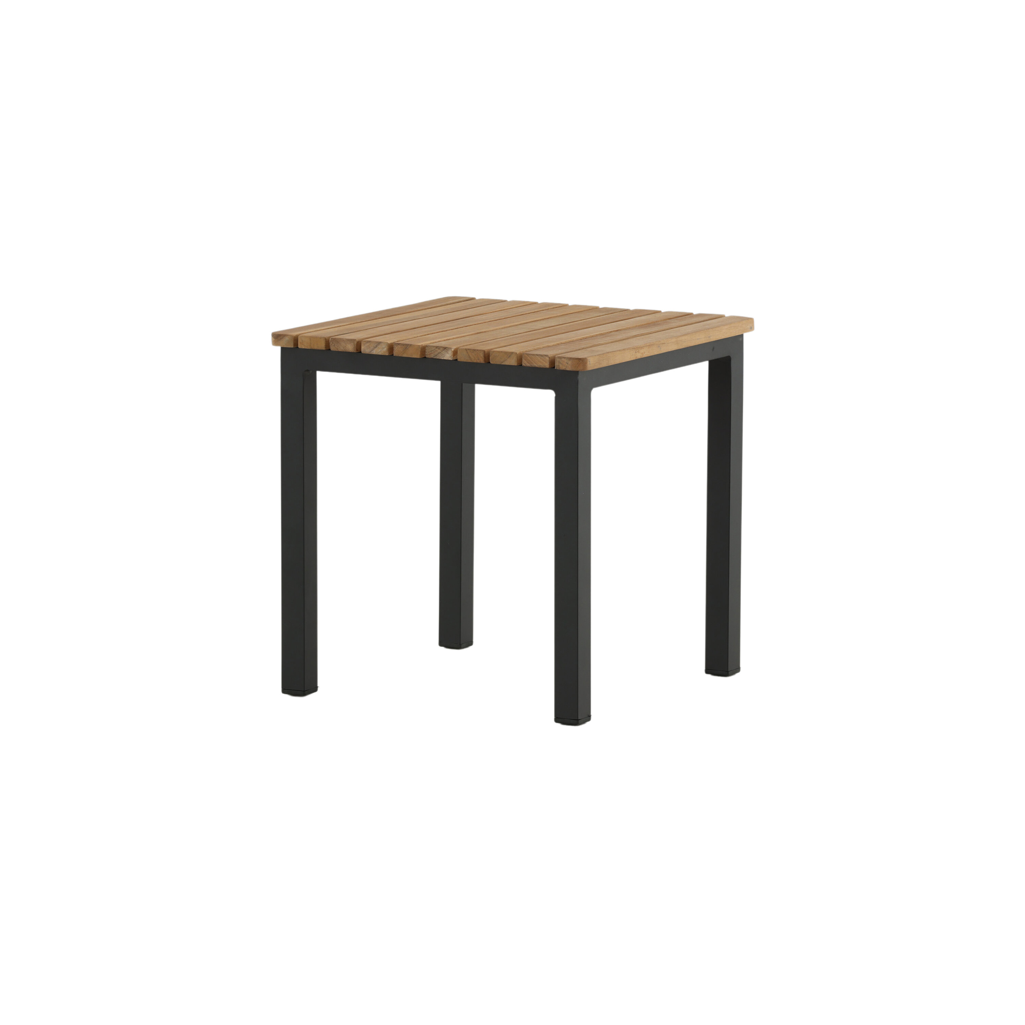 Mexico Sidobord 40*40*40 - Svart Alu / teak Svart